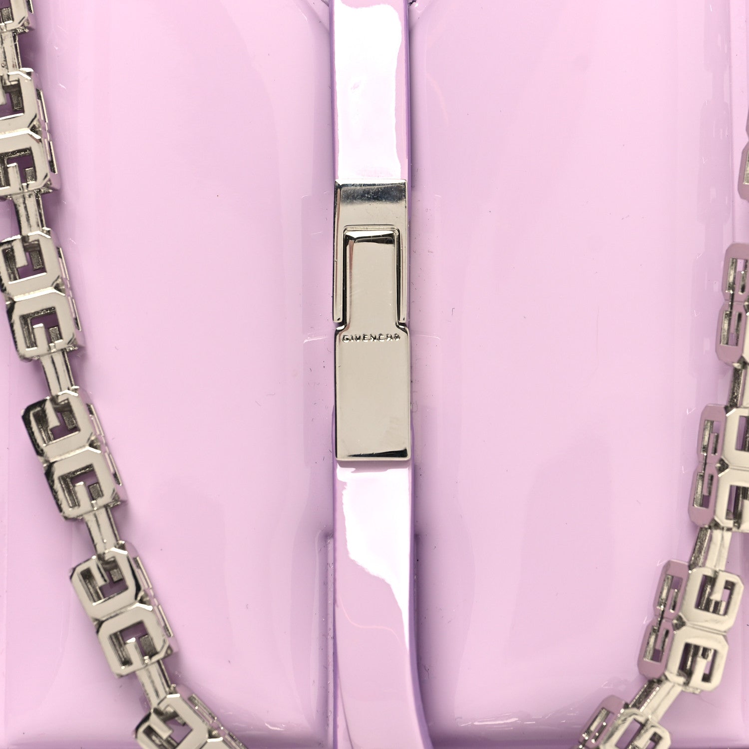 Givenchy Patent Padded Small Cut Out Shoulder Bag Lilac 8 of 10