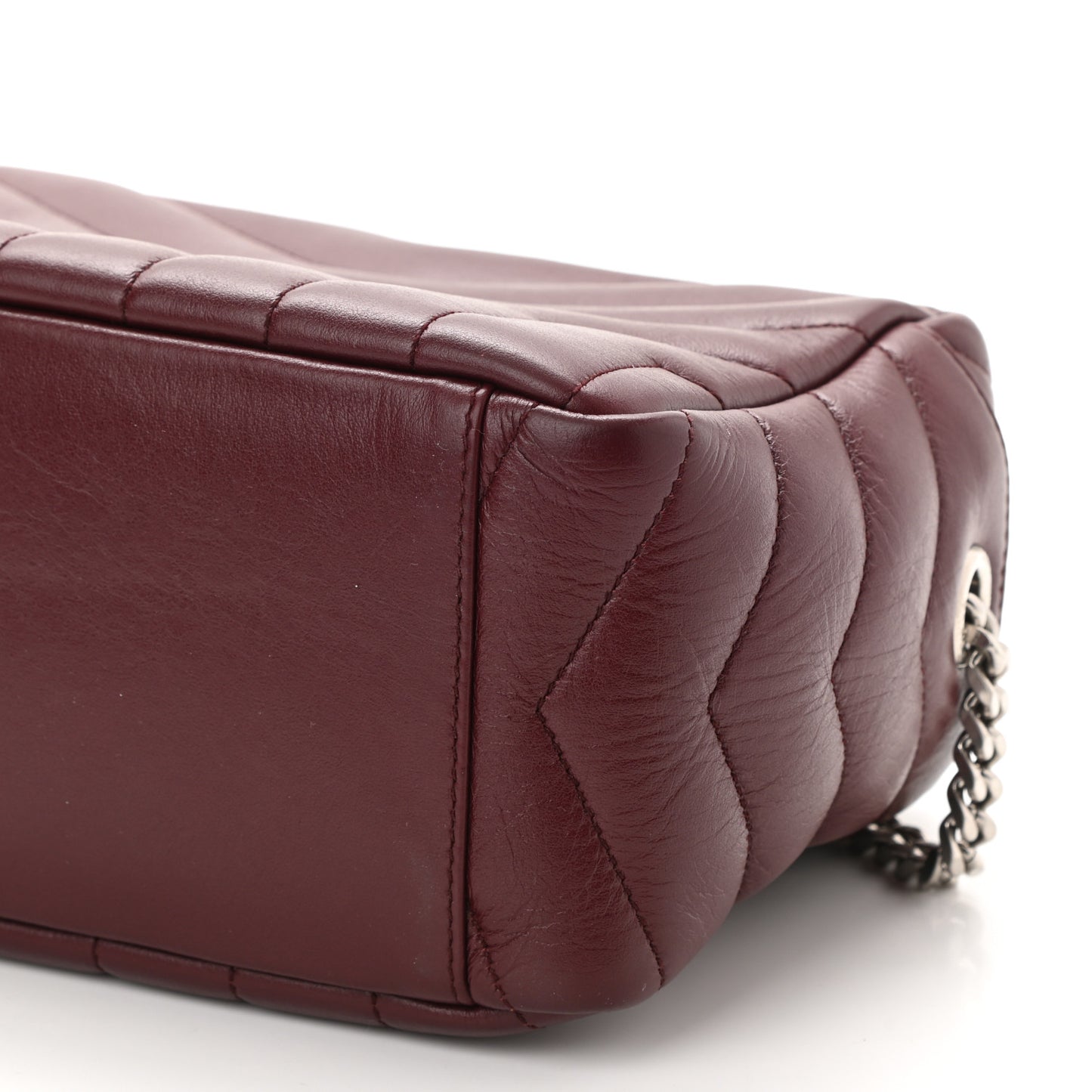 Calfskin Y Quilted Monogram Small Loulou Bowling Bag Rouge Legion
