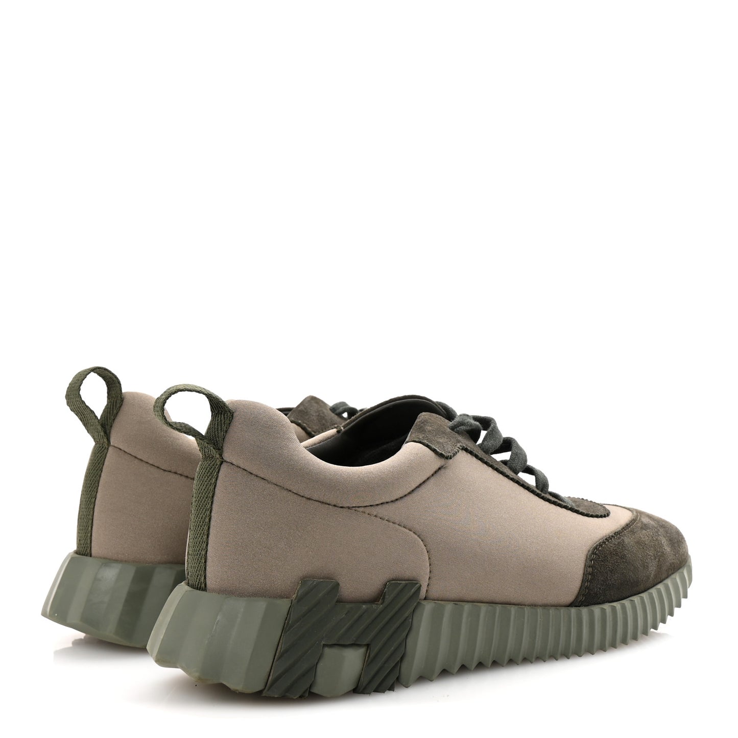 Technical Jersey Goatskin Suede Goatskin Bouncing Sneakers 39 Vert Toundra Vert Foret