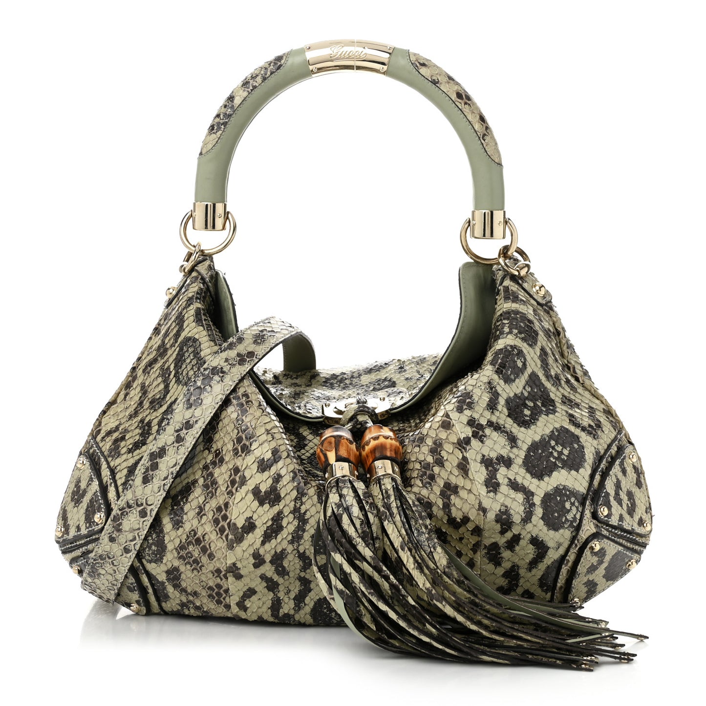Python Medium Indy Top Handle Hobo Green Multicolor