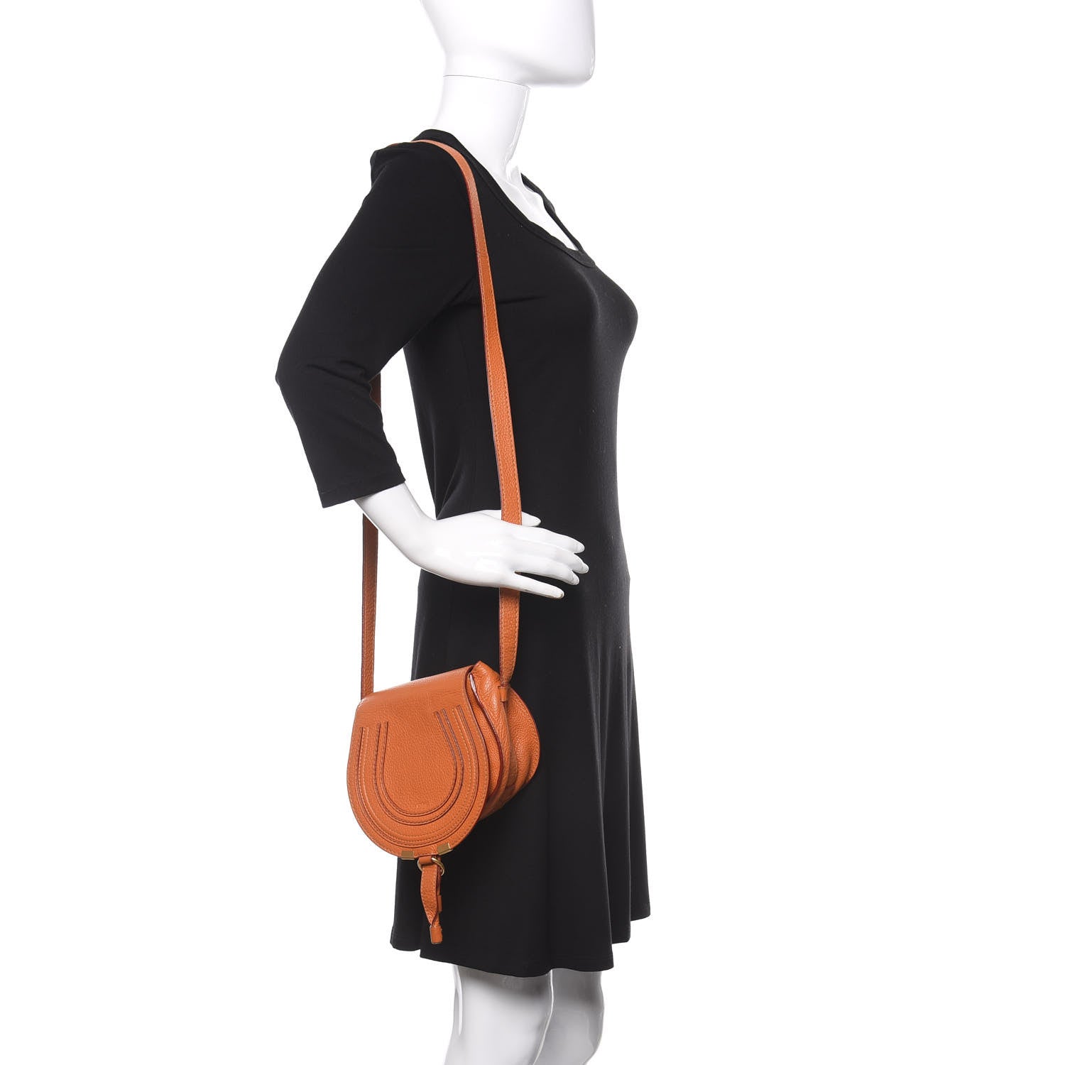 Chloe Calfskin Mini Marcie Round Crossbody Bag Orange 2 of 13