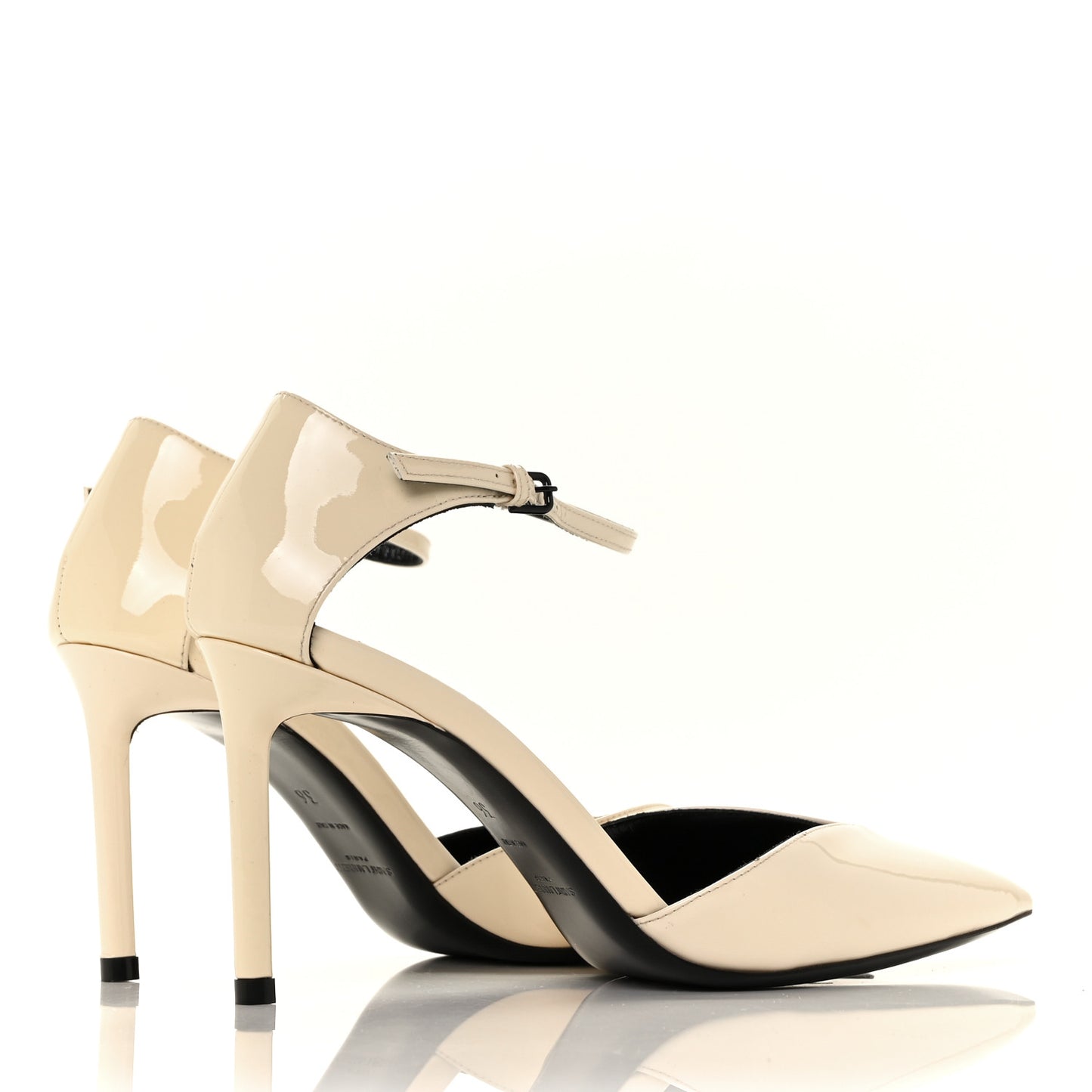 Patent Anja 85 Ankle Strap Pointed Pumps 36 Coquille
