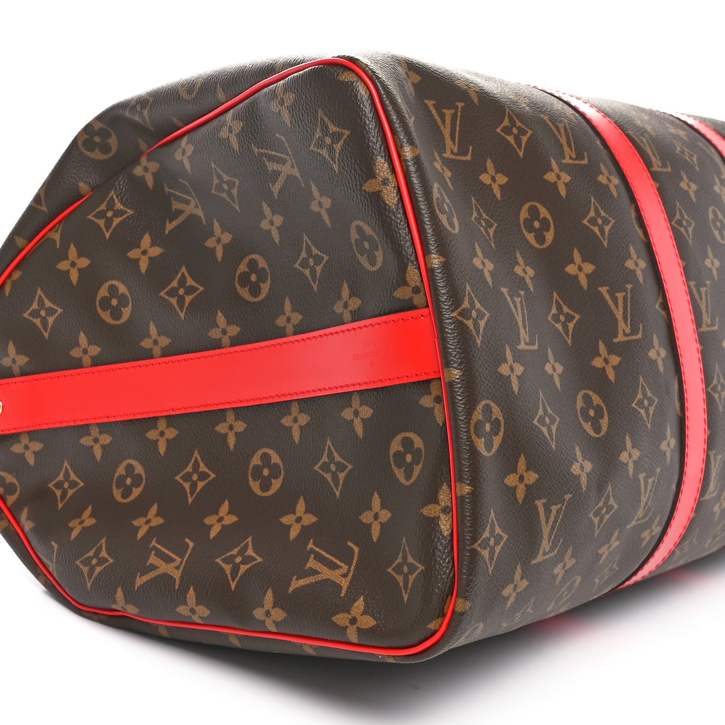 Calfskin Monogram Keepall Bandouliere 50 Coquelicot