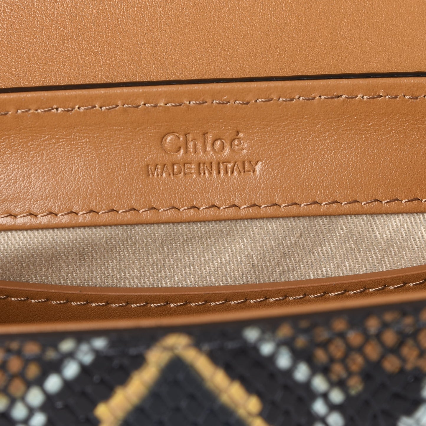 Calfskin Python Embossed Mini C Double Carry Faded Blue