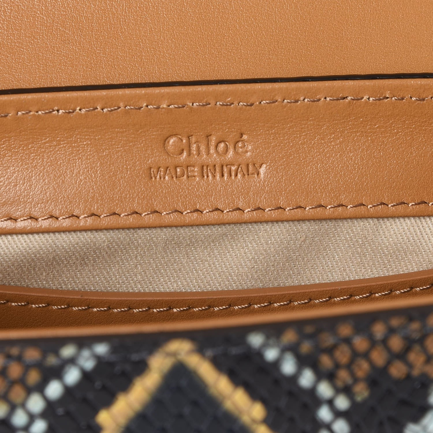 Chloe Calfskin Python Embossed Mini C Double Carry Faded Blue 7 of 8
