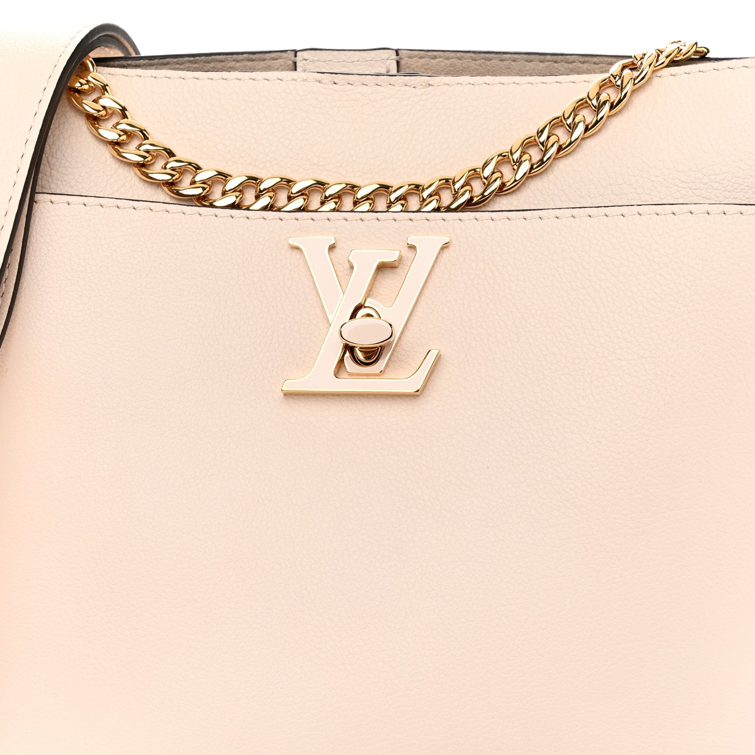 Louis Vuitton Grained Calfskin Lock and Walk Bucket Quartz 8 of 10