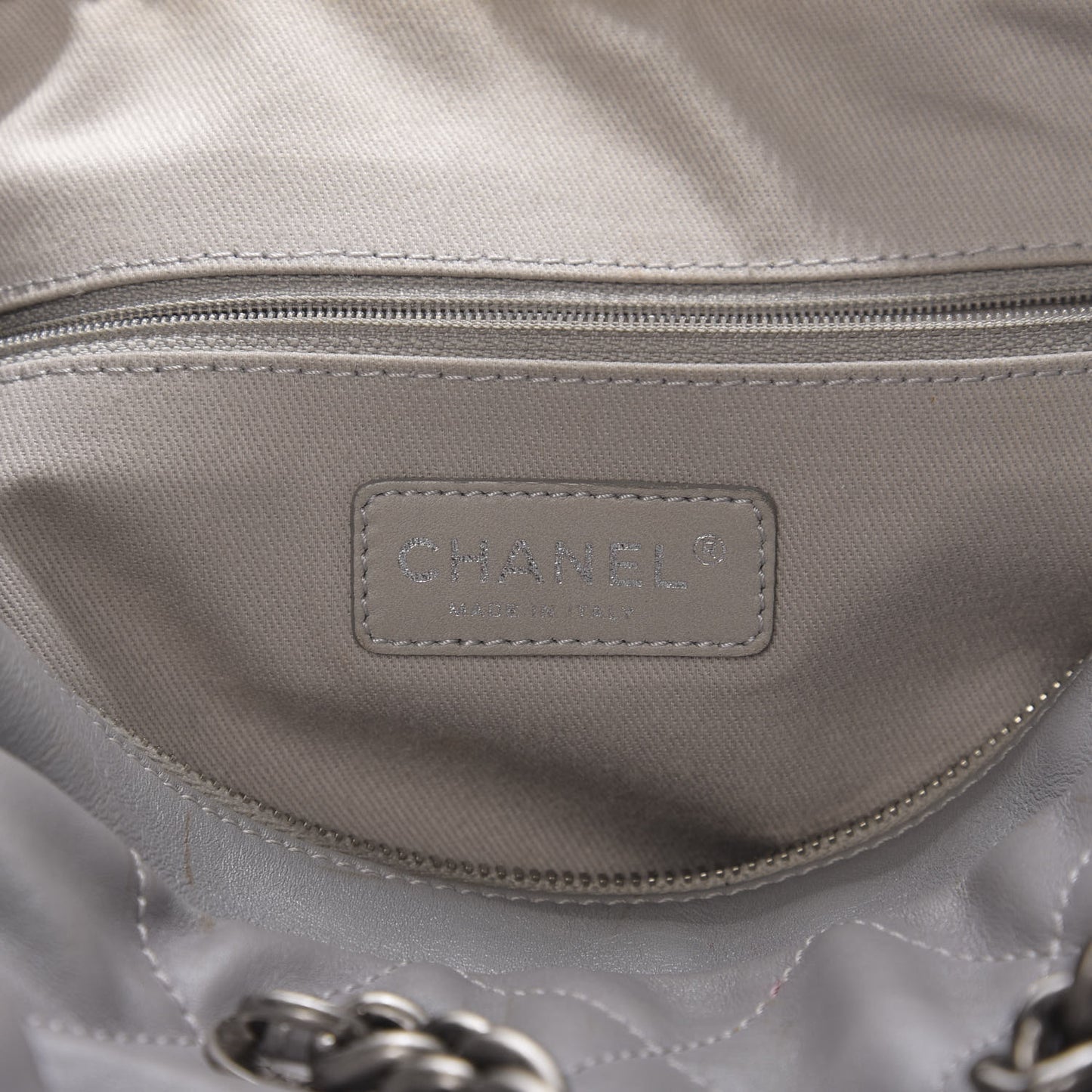 Calfskin Quilted Country Chic Bowler Grey