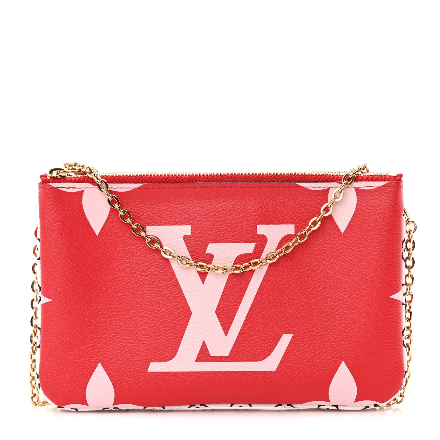 Monogram Giant Double Zip Pochette Rouge