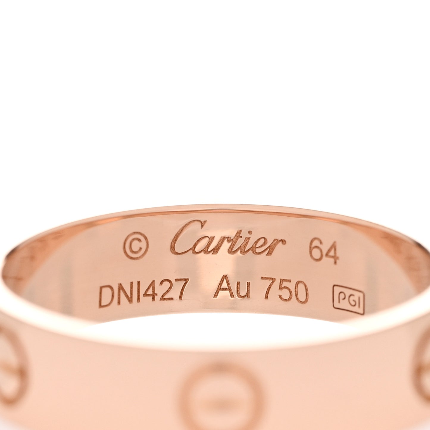 18K Pink Gold 5.5mm LOVE Ring 64 10.75