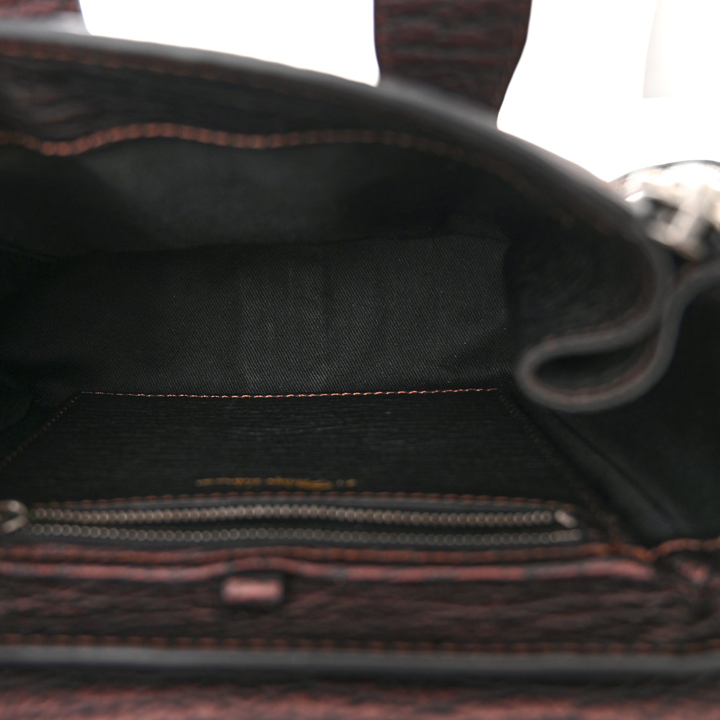 Metallic Textured Calfskin Mini Pashli Satchel Burgundy