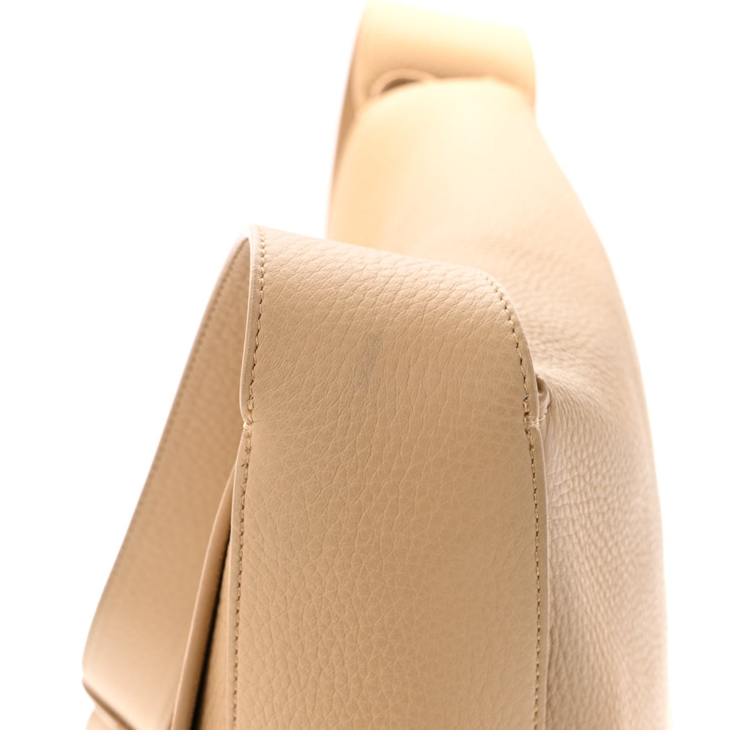Grained Calfskin Avery Flap Messenger Bag Beige