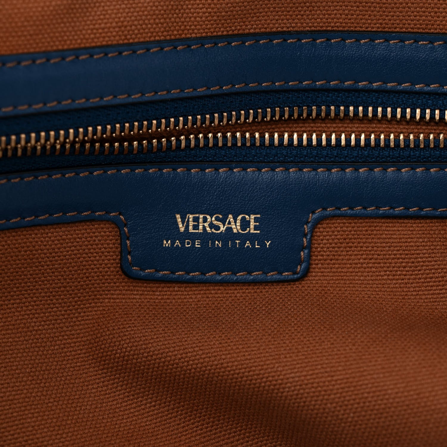 Versace Denim Calfskin La Medusa Tote Bag Blue 6 of 9