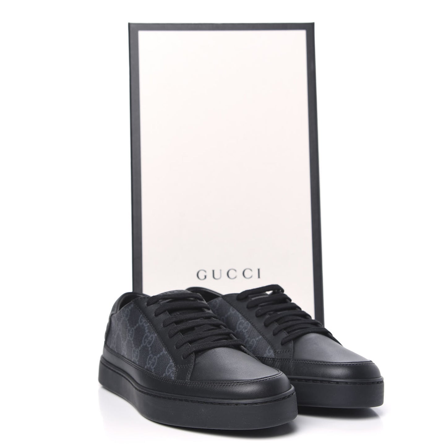 GG Supreme Monogram Low Top Sneakers 7 Black