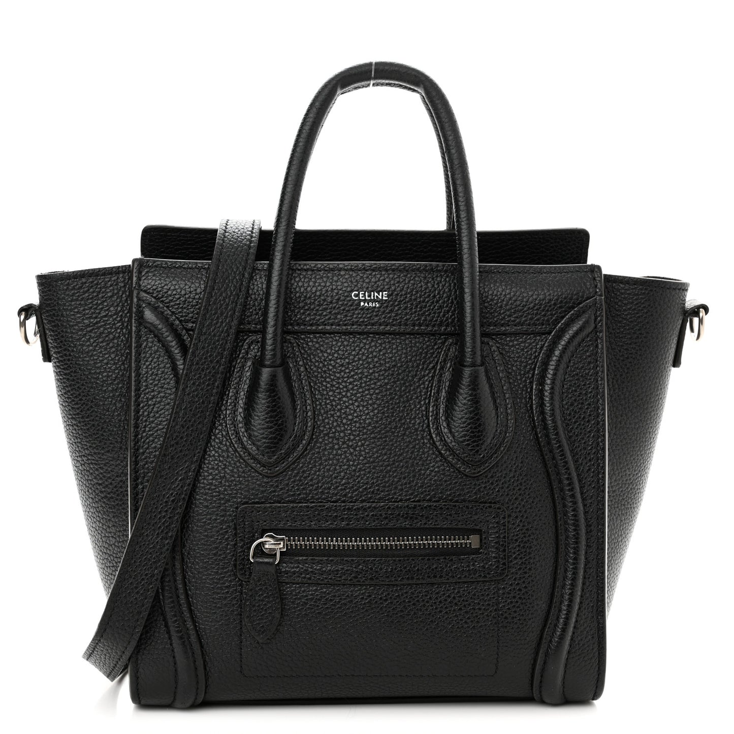 Drummed Calfskin Nano Luggage Black