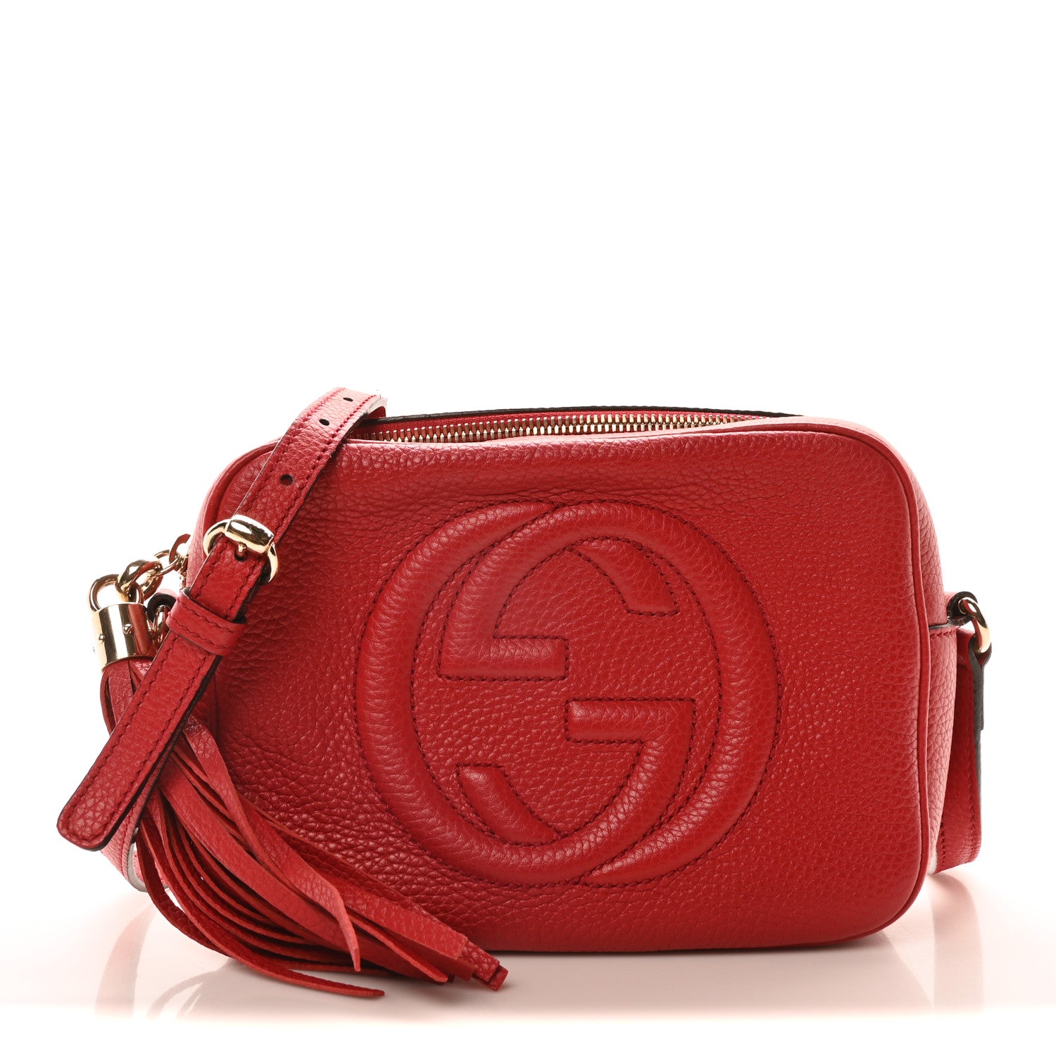 Gucci Pebbled Calfskin Small Soho Disco Bag Vibrant Red 1686944