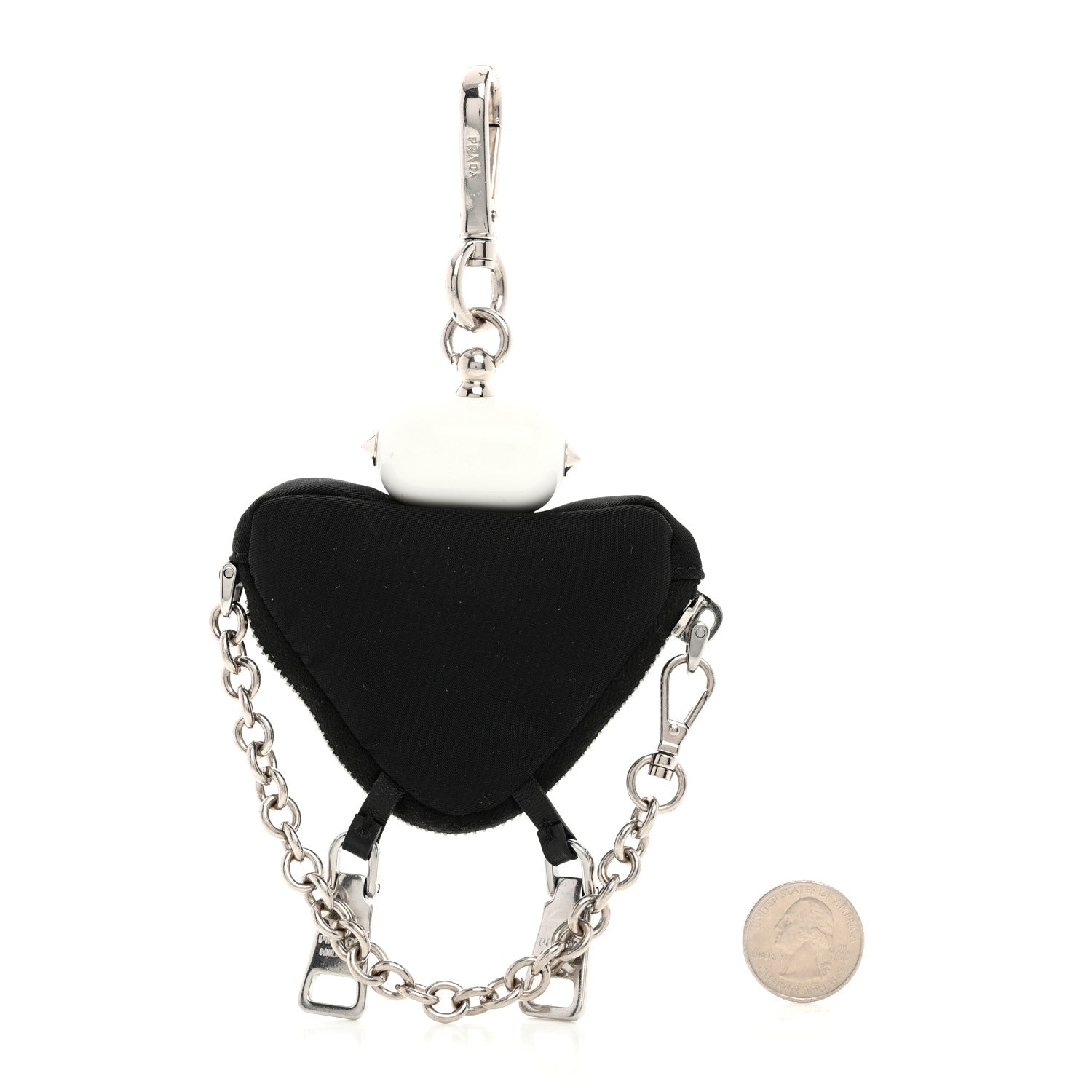 Prada Nylon Robot Keychain Black 2 of 7