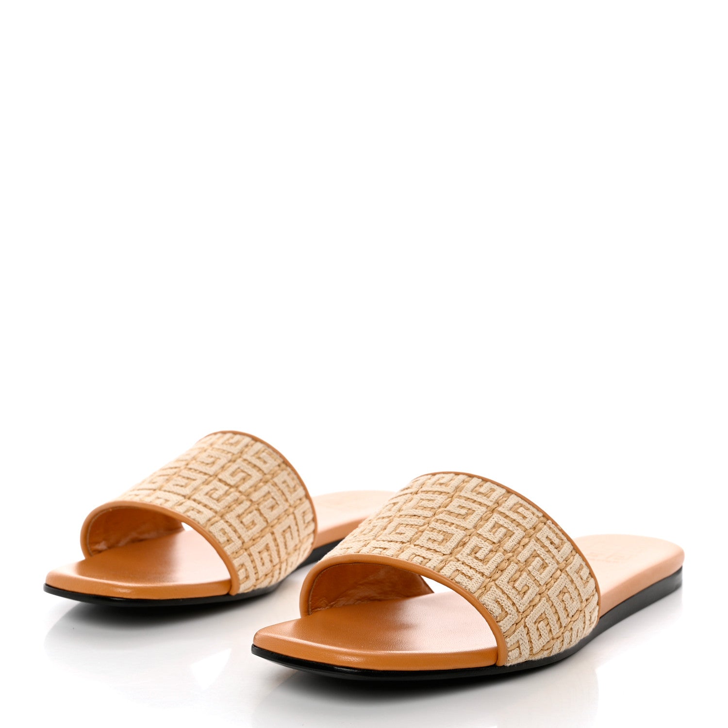 Givenchy Canvas Raffia 4G Logo Mule Slide Sandals 40 Beige 3 of 10
