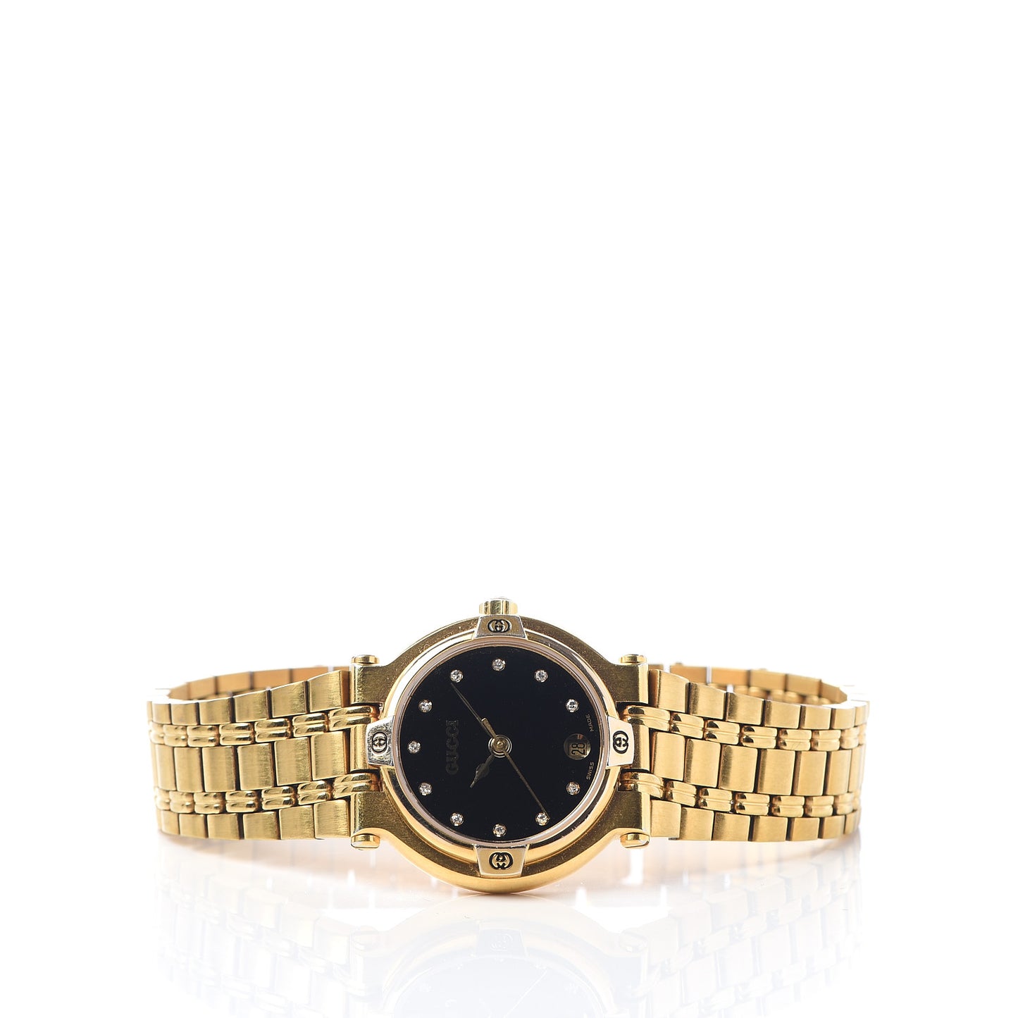 Stainless Steel Diamond 25mm 9200L Quartz Watch Black