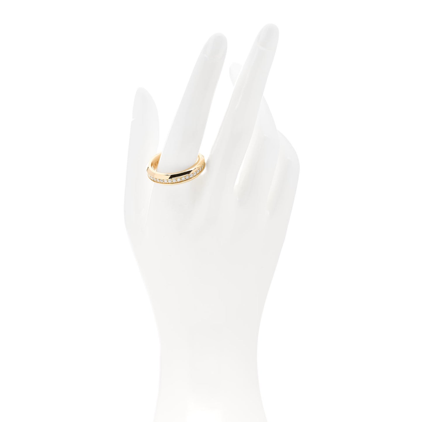 Sterling Silver 18K Yellow Gold Diamond 6mm Streamline Band Ring 66 11.5
