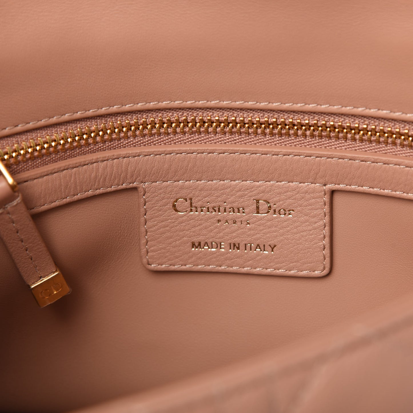Calfskin Cannage Small Caro Bag Rose De Vents