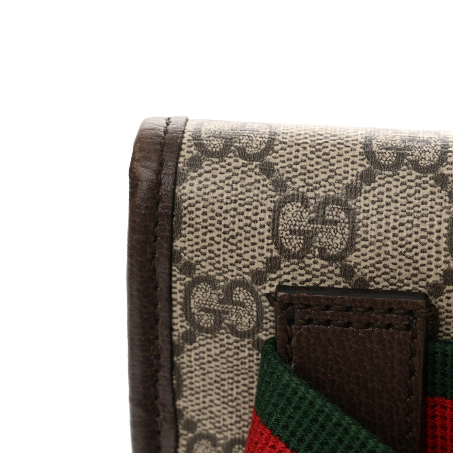 GG Supreme Monogram Web Small Ophidia Belt Bag Brown