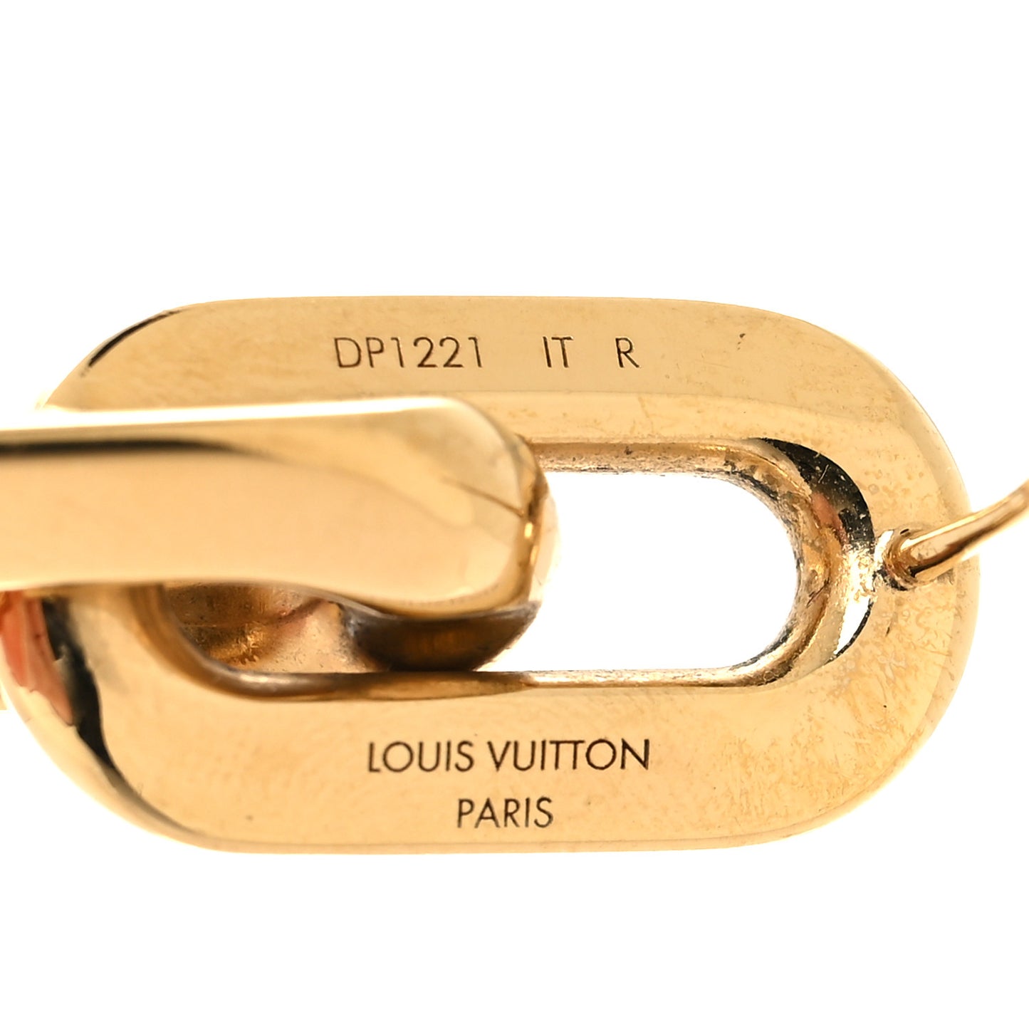 Metal LV Edge Double Hoop Earrings Gold