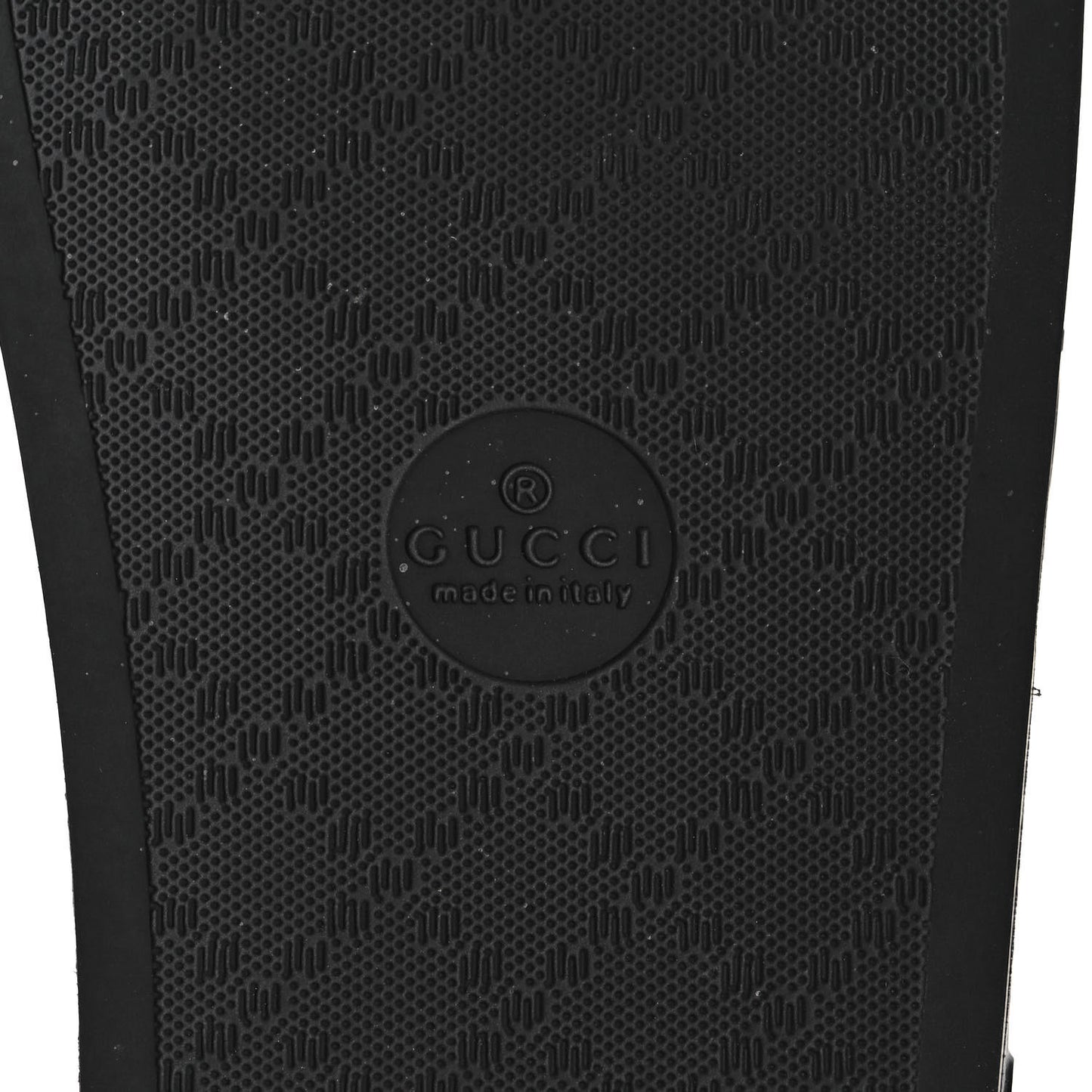 Rubber GG Monogram Perforated Womens Slide Sandals 39 Black
