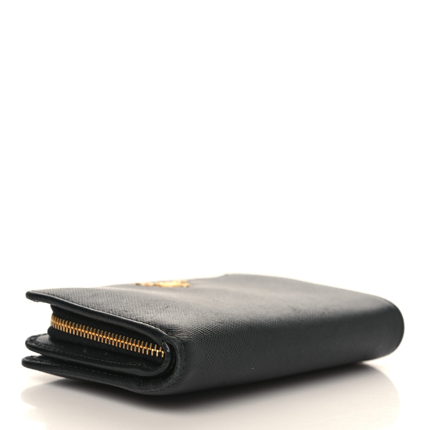 Prada Saffiano Metal Compact Wallet Black 4 of 6