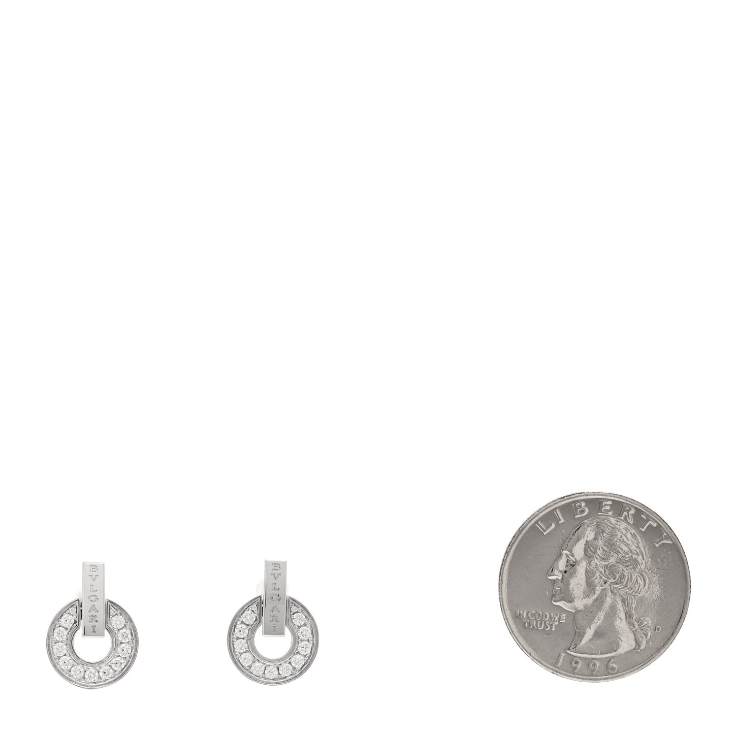 18K White Gold Diamond BVLGARI BVLGARI Openwork Earrings