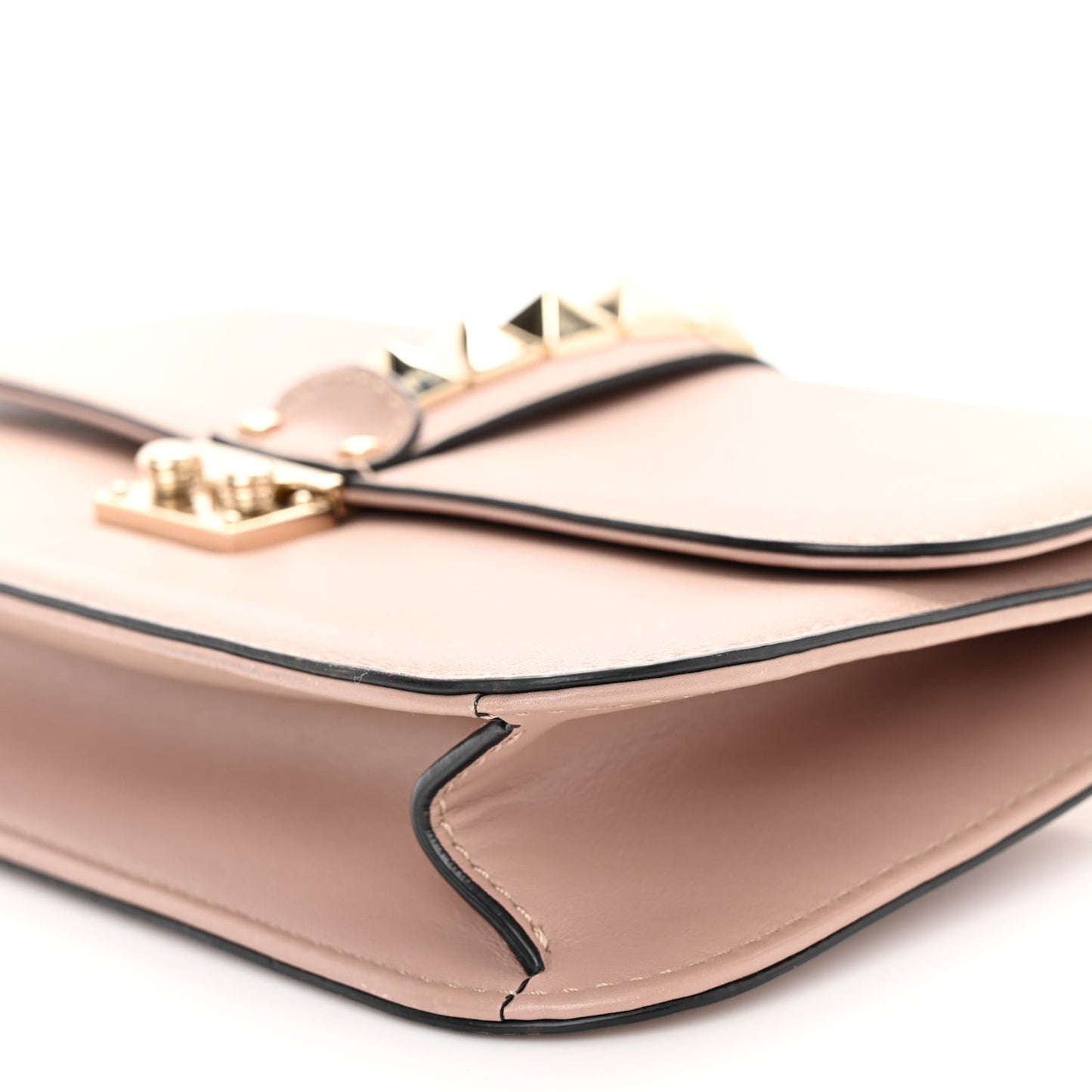Vitello Medium Glam Lock Rockstud Flap Poudre