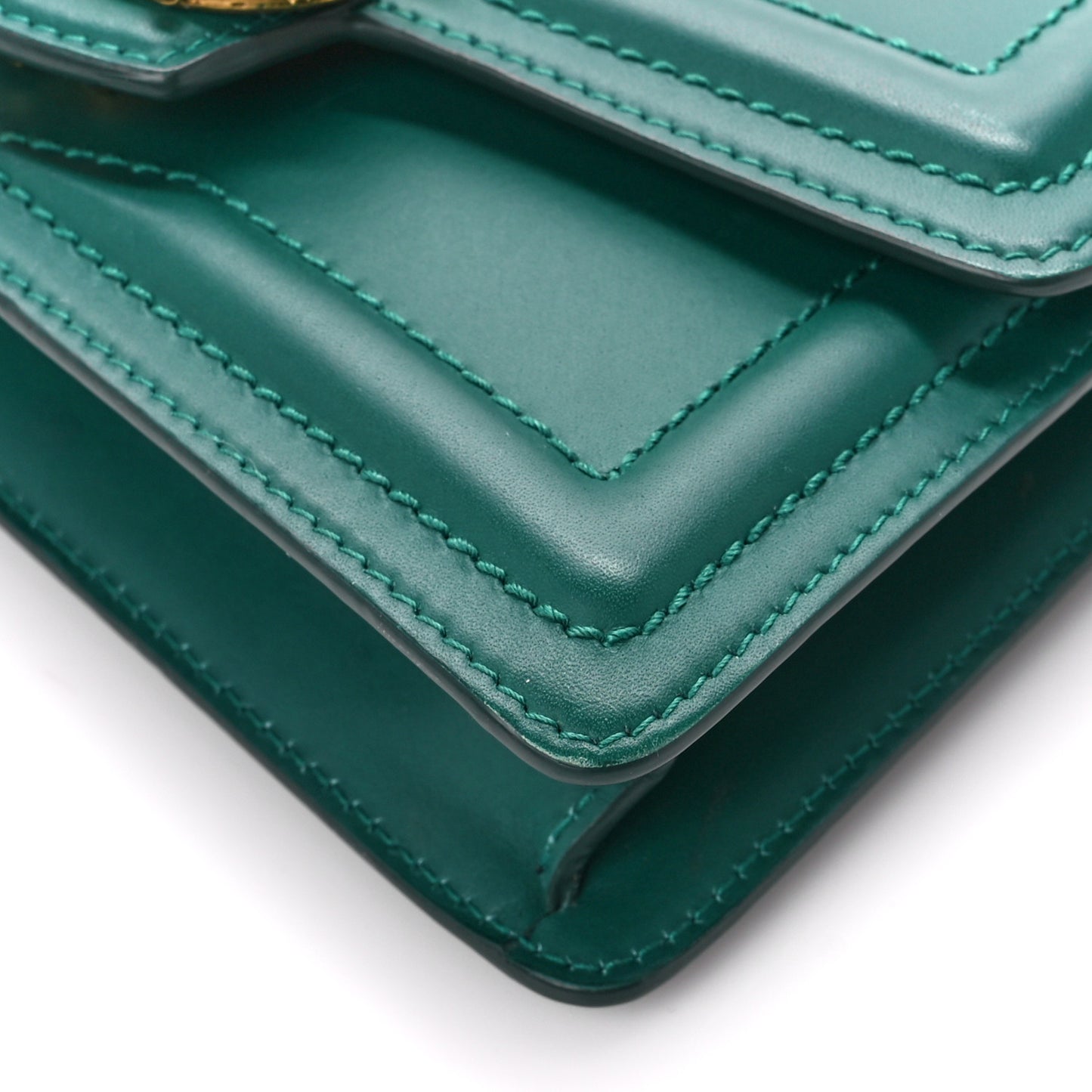Smooth Calfskin Small DG Amore Envelope Bag Green