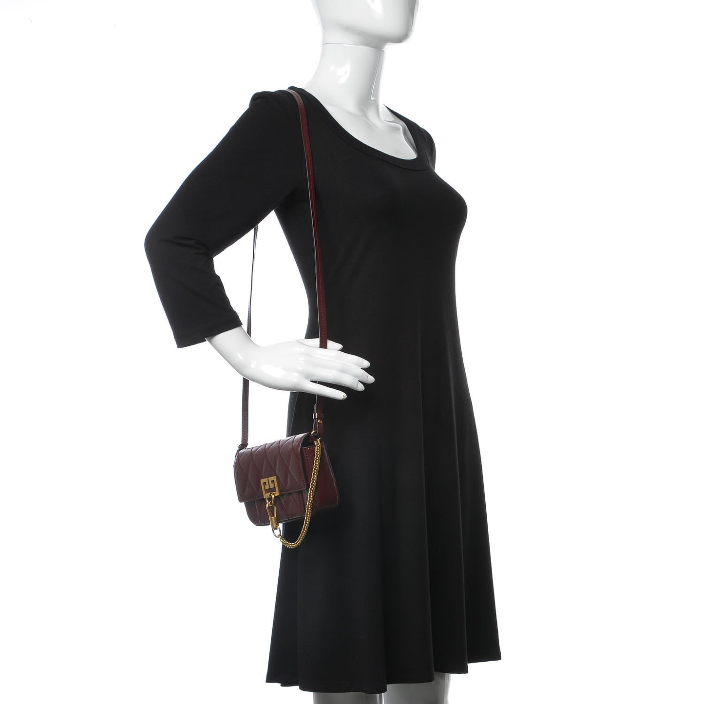 Goatskin Quilted GV3 Mini Pocket Convertible Bag Aubergine
