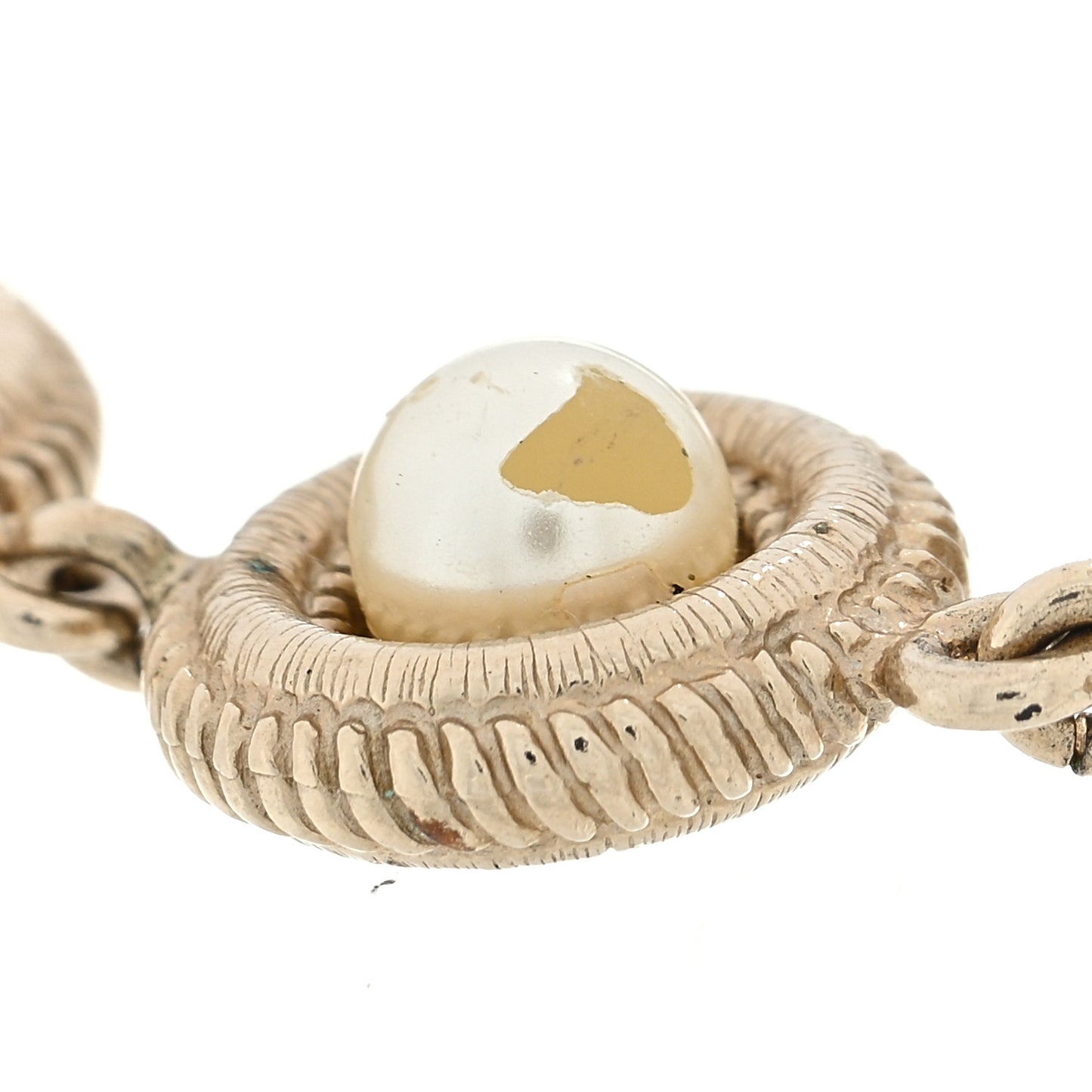 Pearl CC Bracelet Gold
