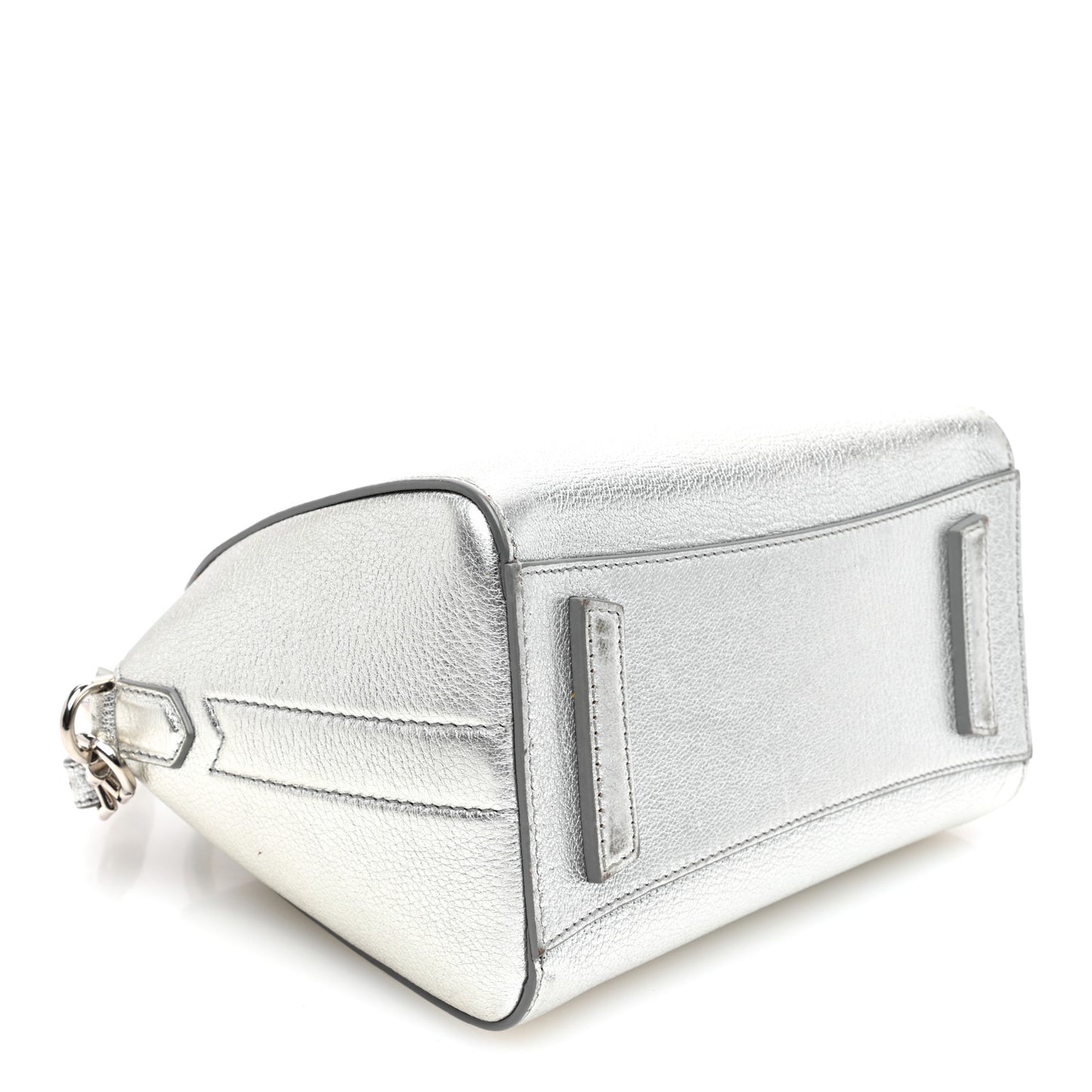 Metallic Sugar Goatskin Mini Antigona Silver