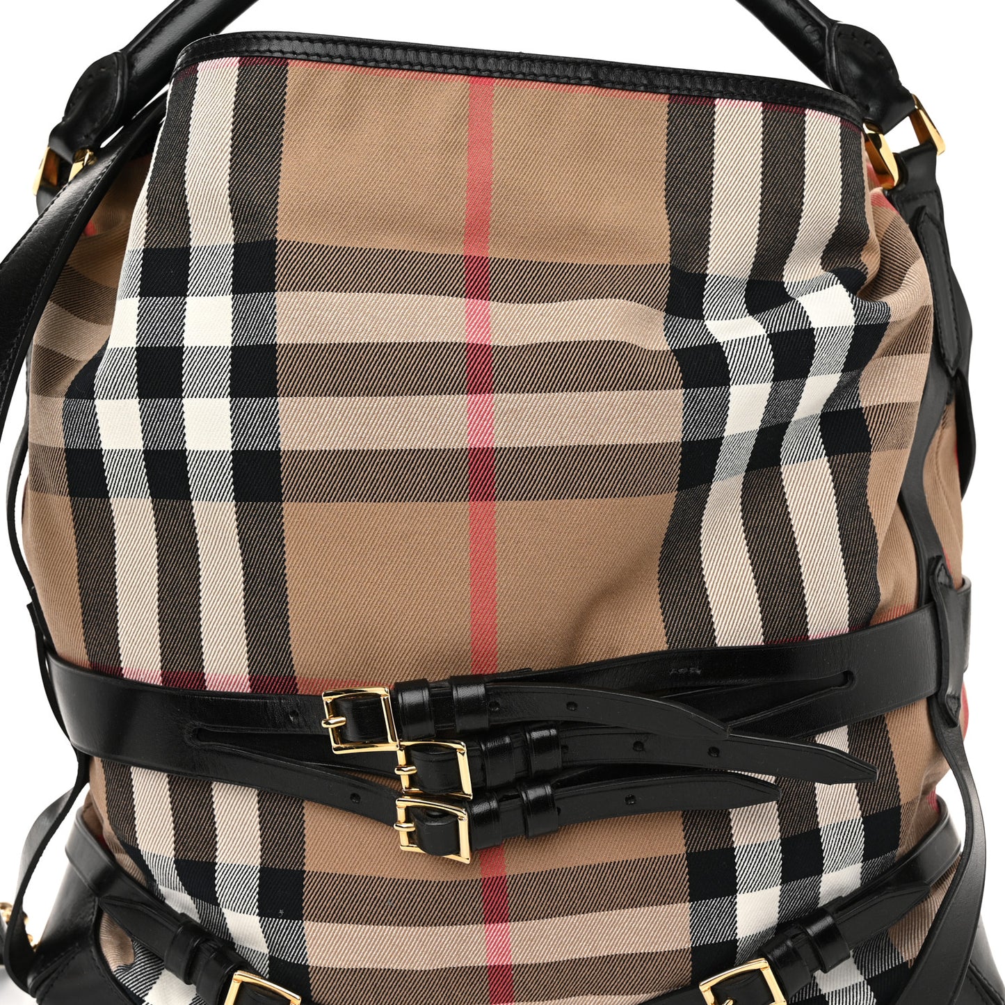 House Check Bridle Calfskin Medium Gosford Hobo Black