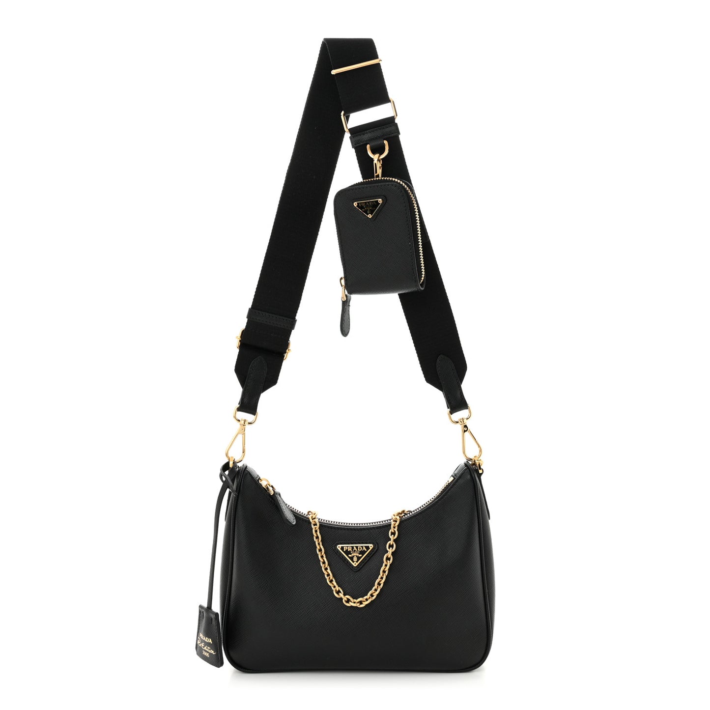 Saffiano Lux Re-Edition 2005 Shoulder Bag Black
