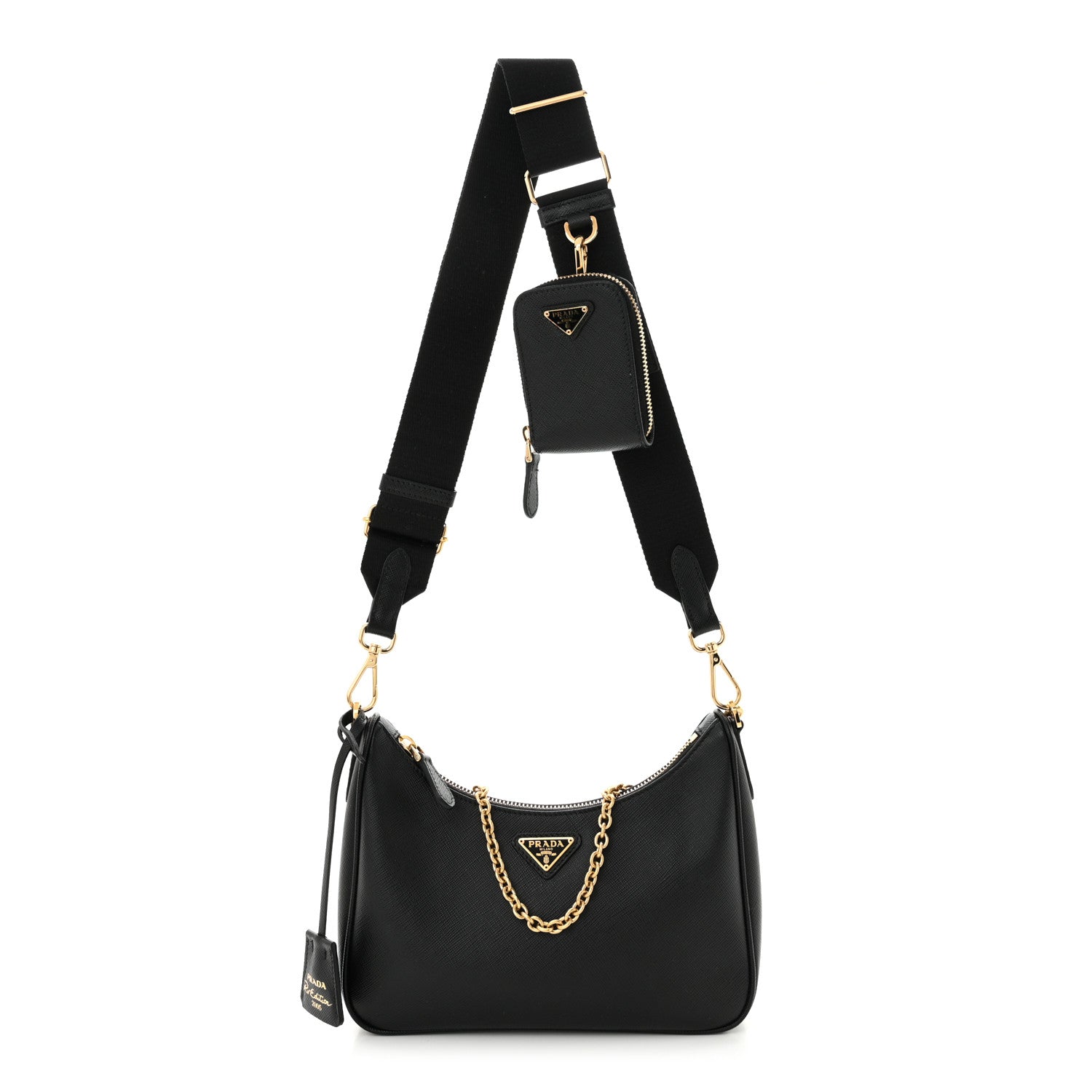 Prada Saffiano Lux Re-Edition 2005 Shoulder Bag Black 1 of 11