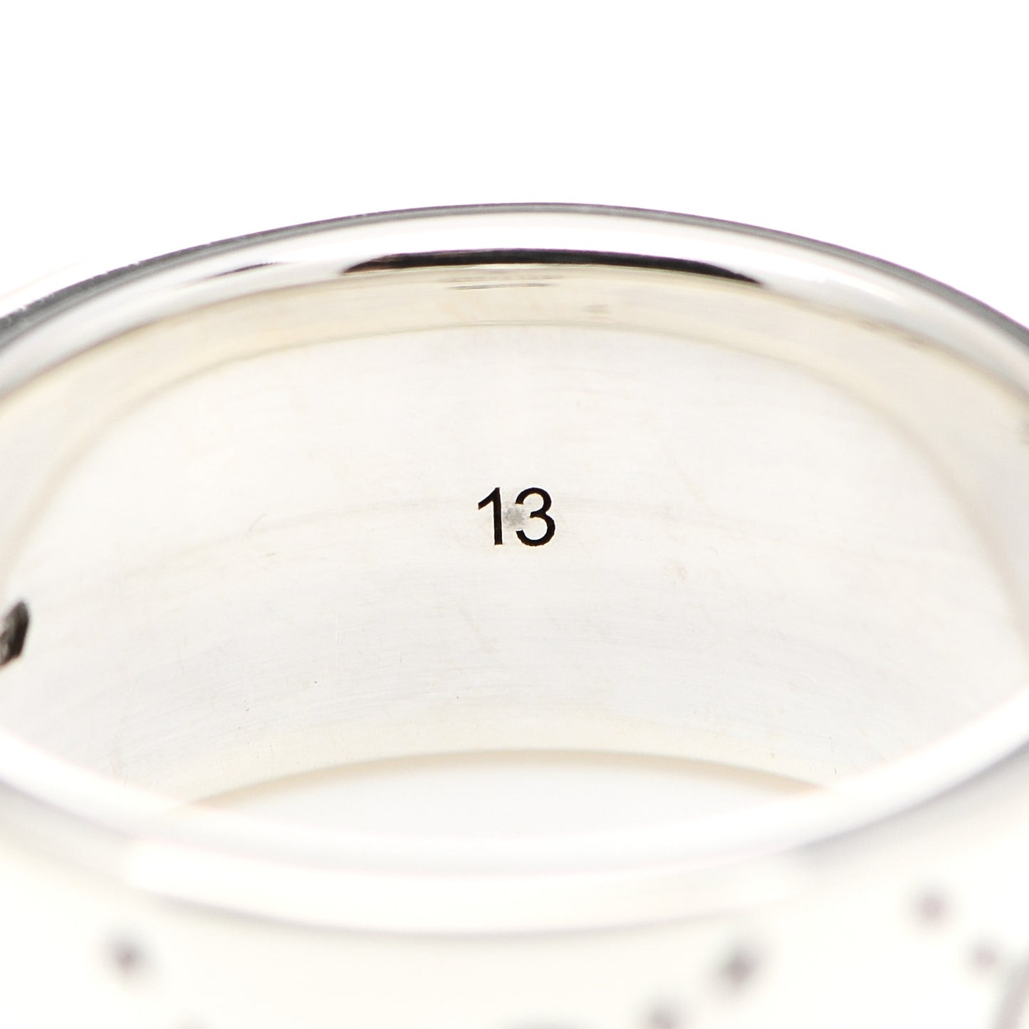 Sterling Silver GucciGhost Hamlet Skull Band Ring 53 6.25