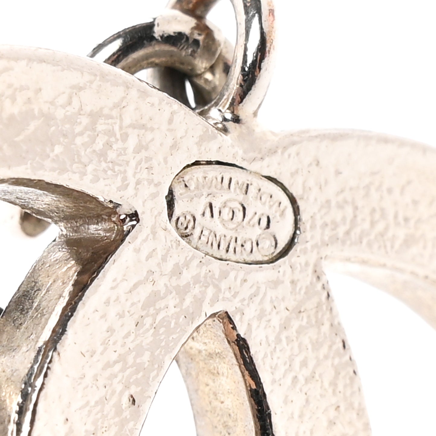 Enamel CC Chain Logo Belt Silver Black