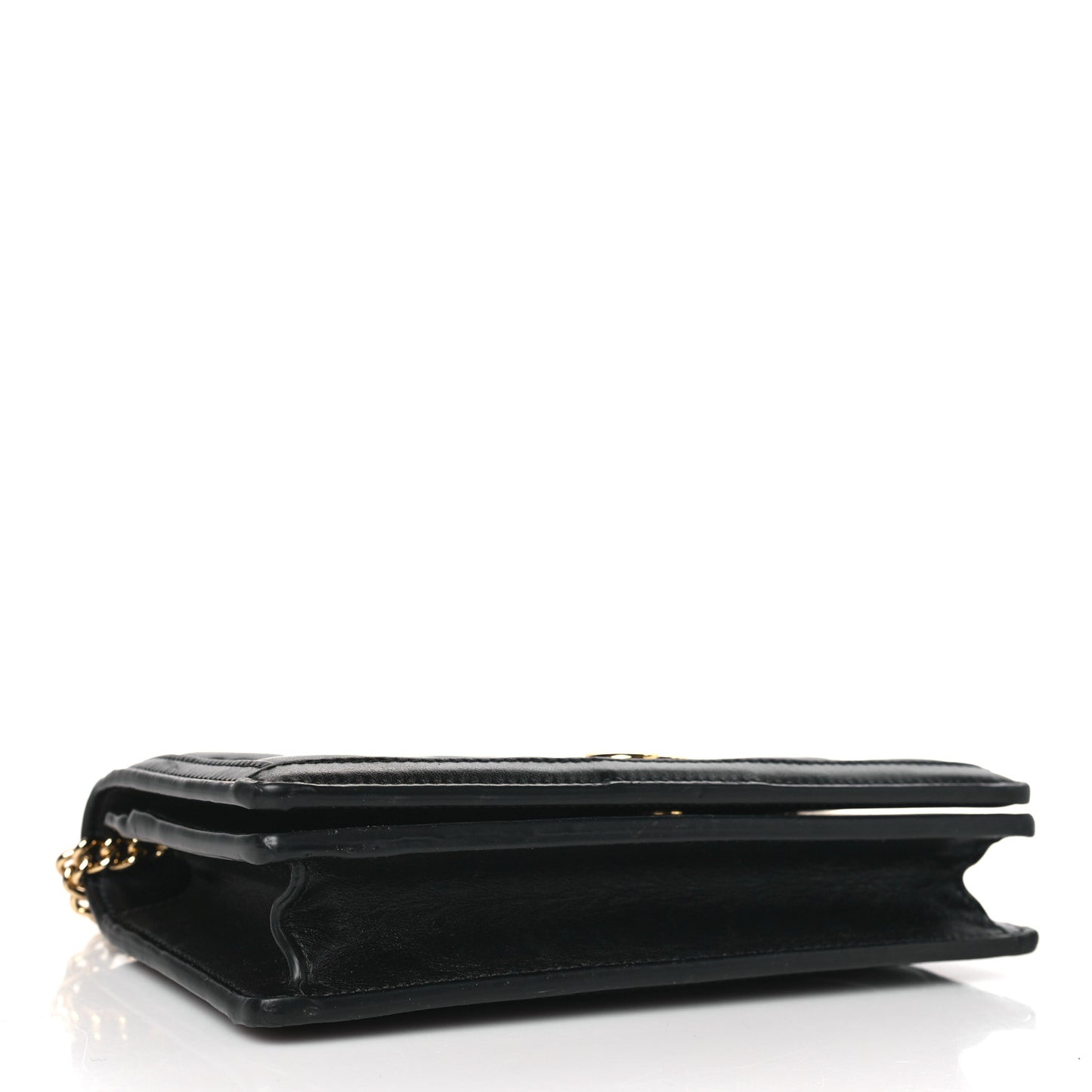 Calfskin GG Matelasse Chain Wallet Black