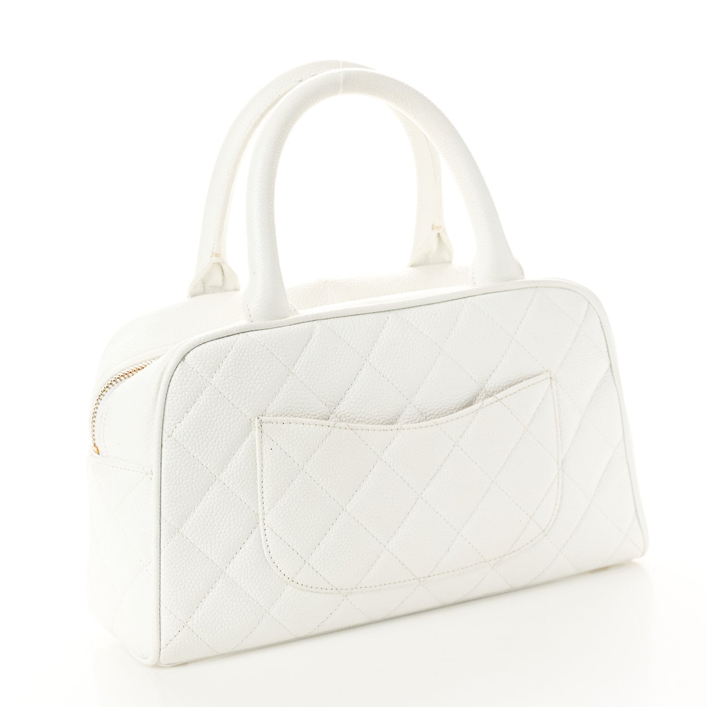 Caviar Quilted Small Bowler White