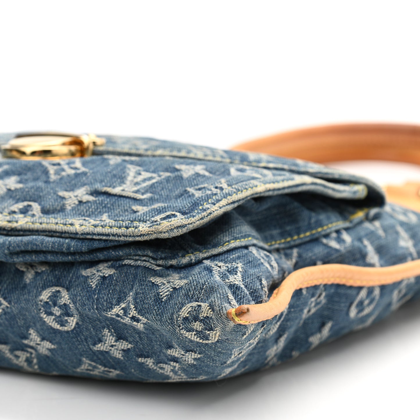 Monogram Denim Sac Plat Blue