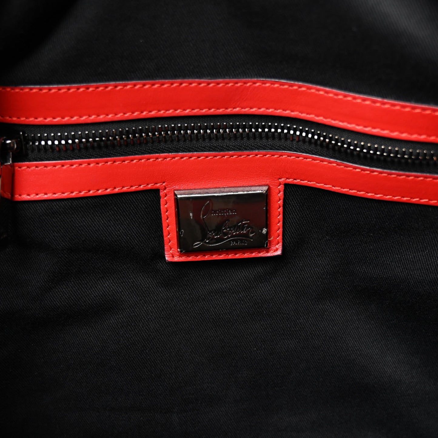 Grained Calfskin Studded Duffle Black