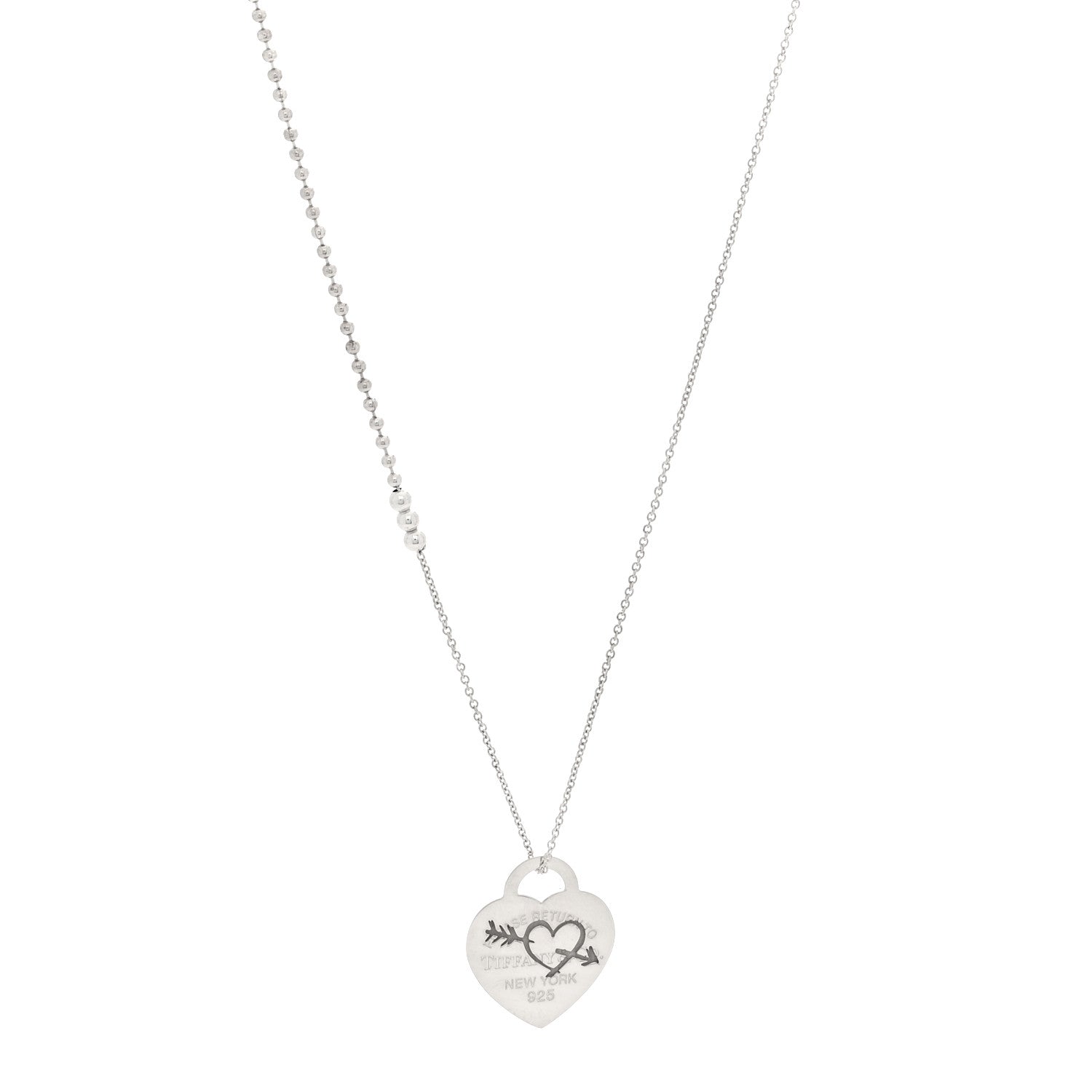 Tiffany Sterling Silver Return to Tiffany Etched Heart and Arrow