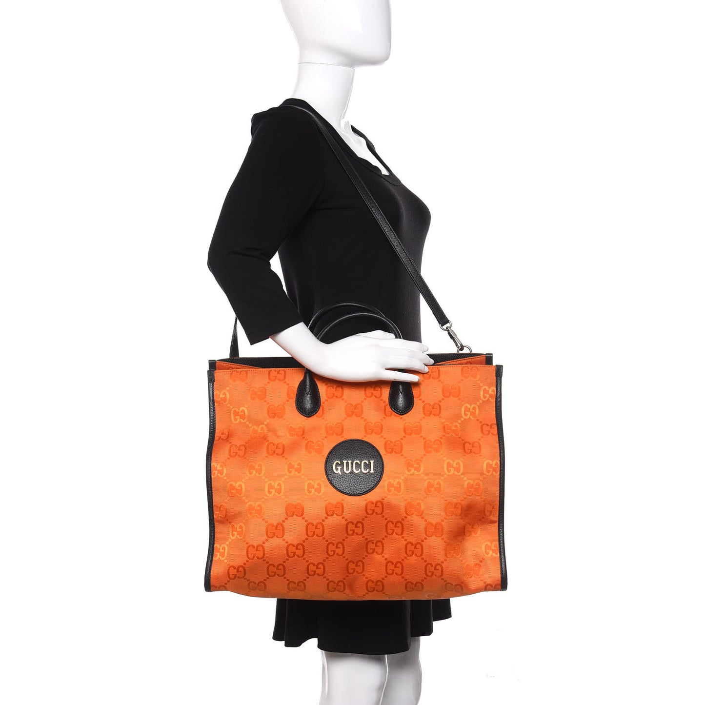 Econyl Nylon Monogram Large Off The Grid Tote Bag Carrot Orange Black