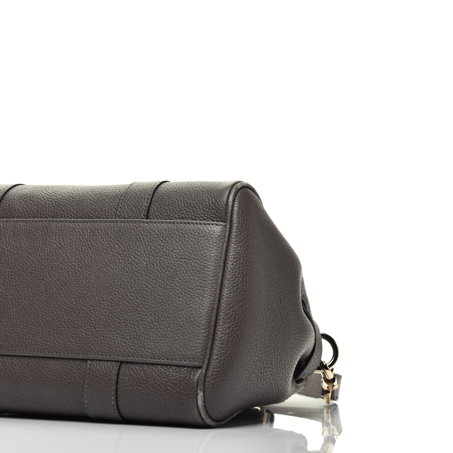 Classic Grain Calfskin Small Bayswater Satchel Dark Grey