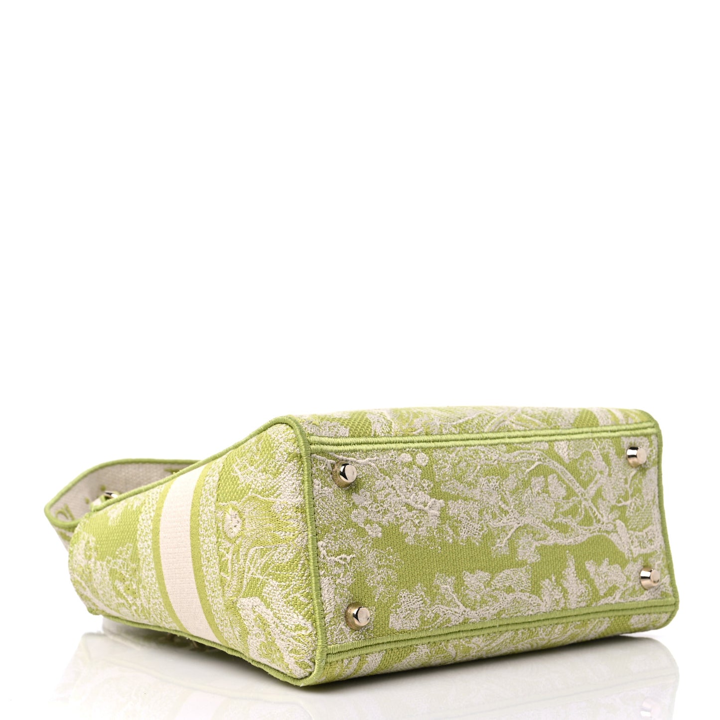 Canvas Toile De Jouy Reverse Embroidered Medium Lady D-Lite Green