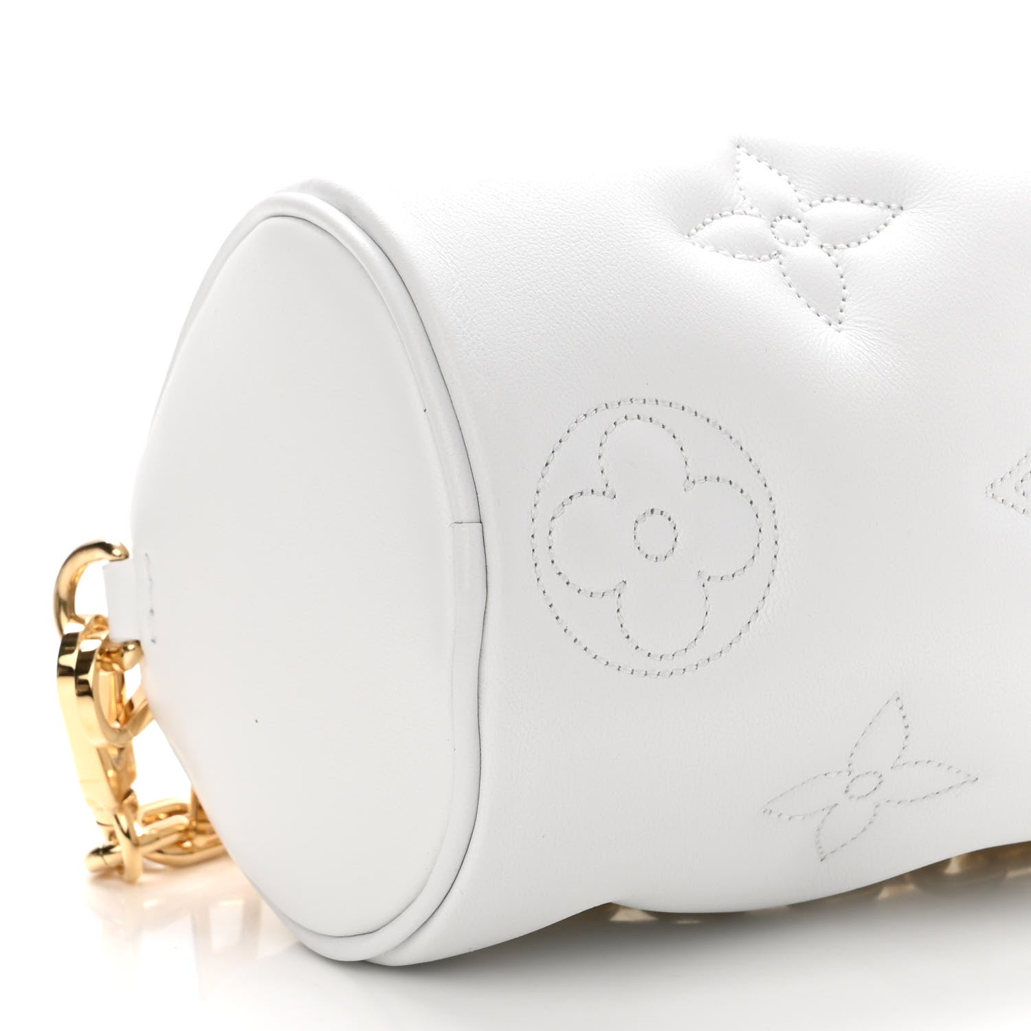 Louis Vuitton Calfskin Bubblegram Papillon BB Snow White 8 of 9