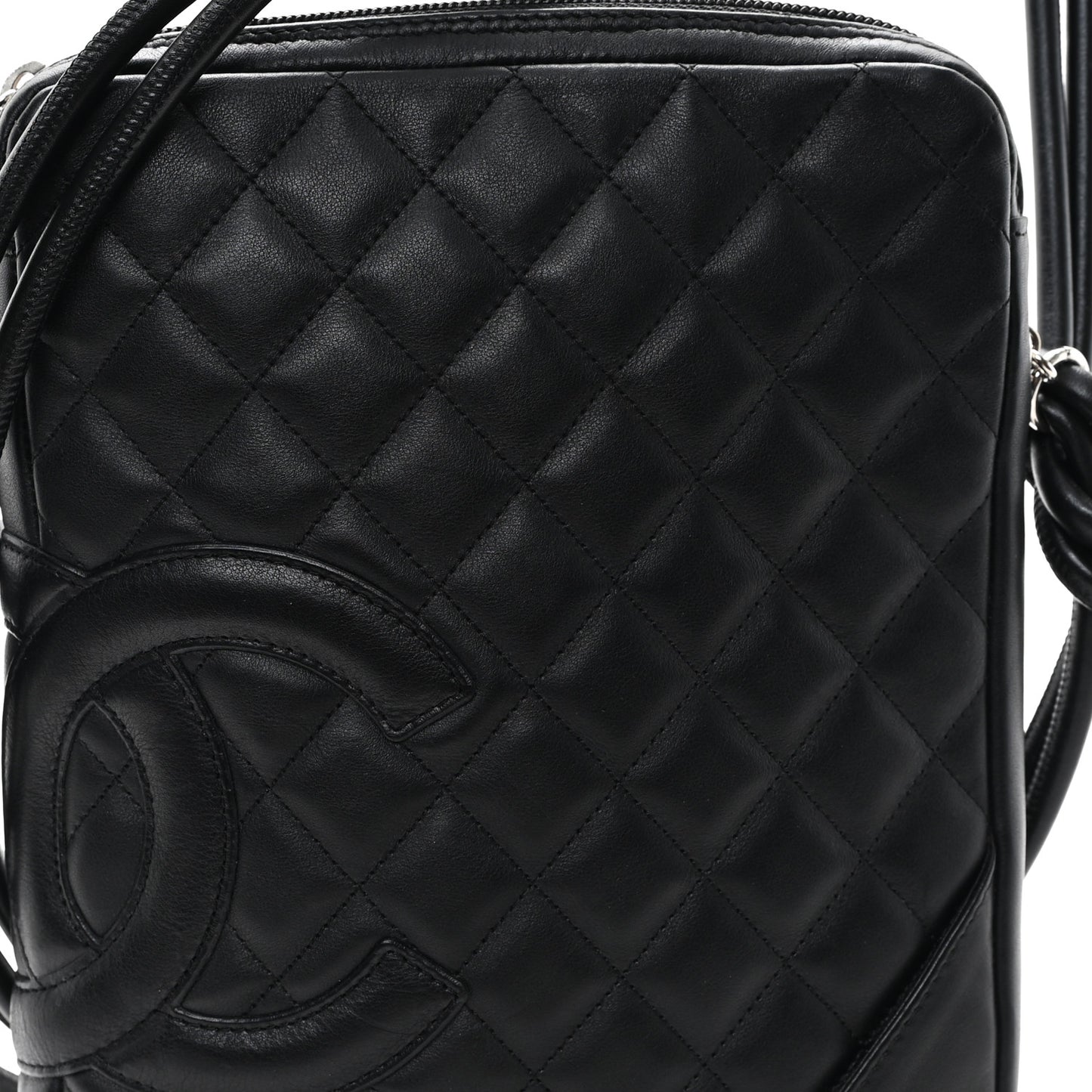 Calfskin Quilted Medium Cambon Messenger Black