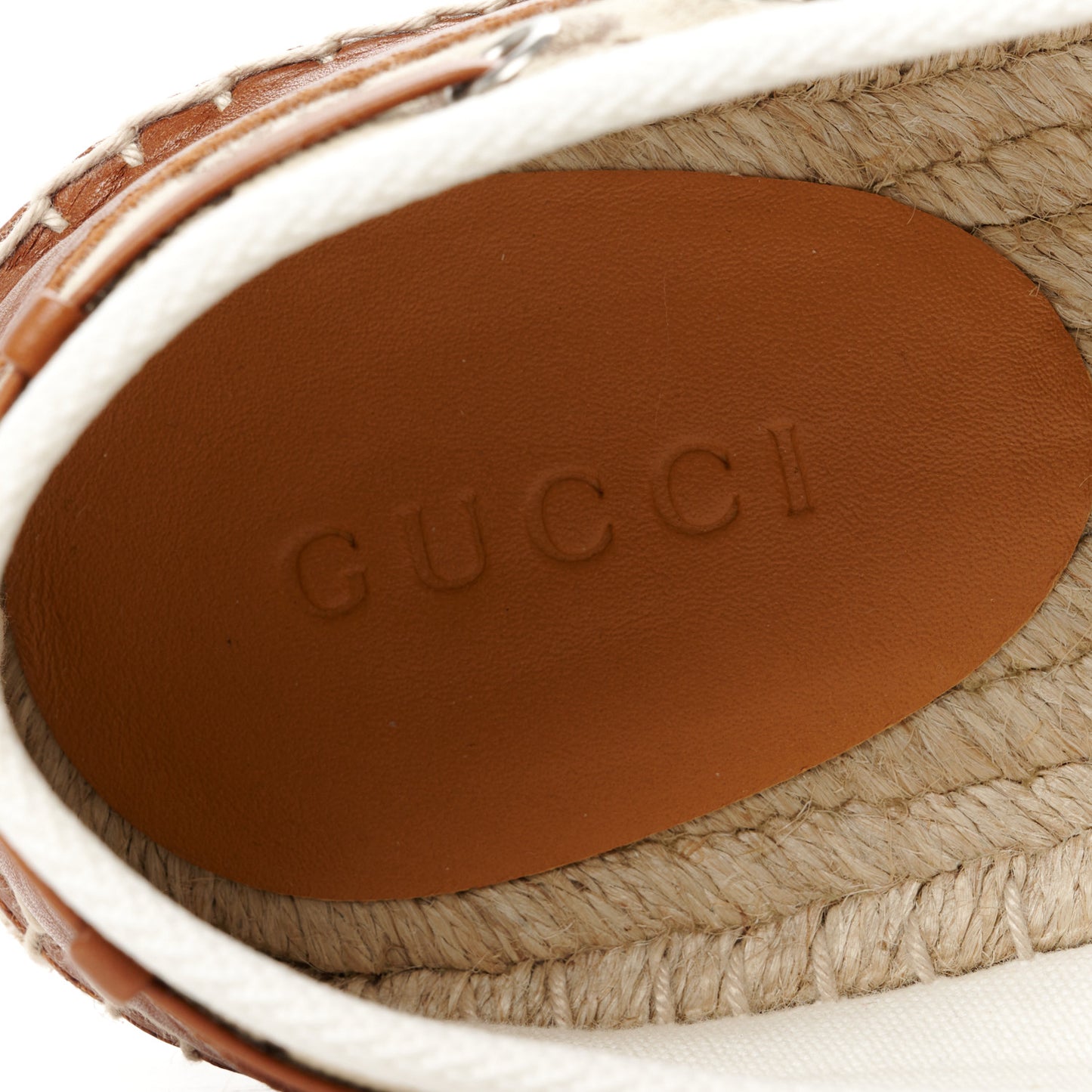 GG Monogram Mens Espadrille Loafers 9 Beige Ebony Mystic White